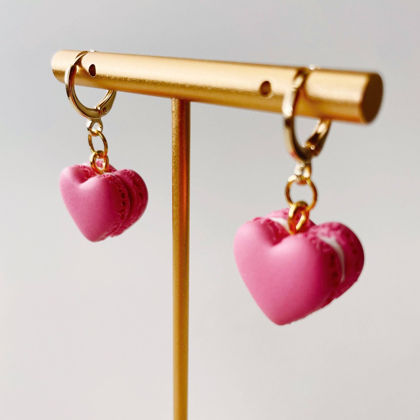 Macaron Heart Dangles in Pink