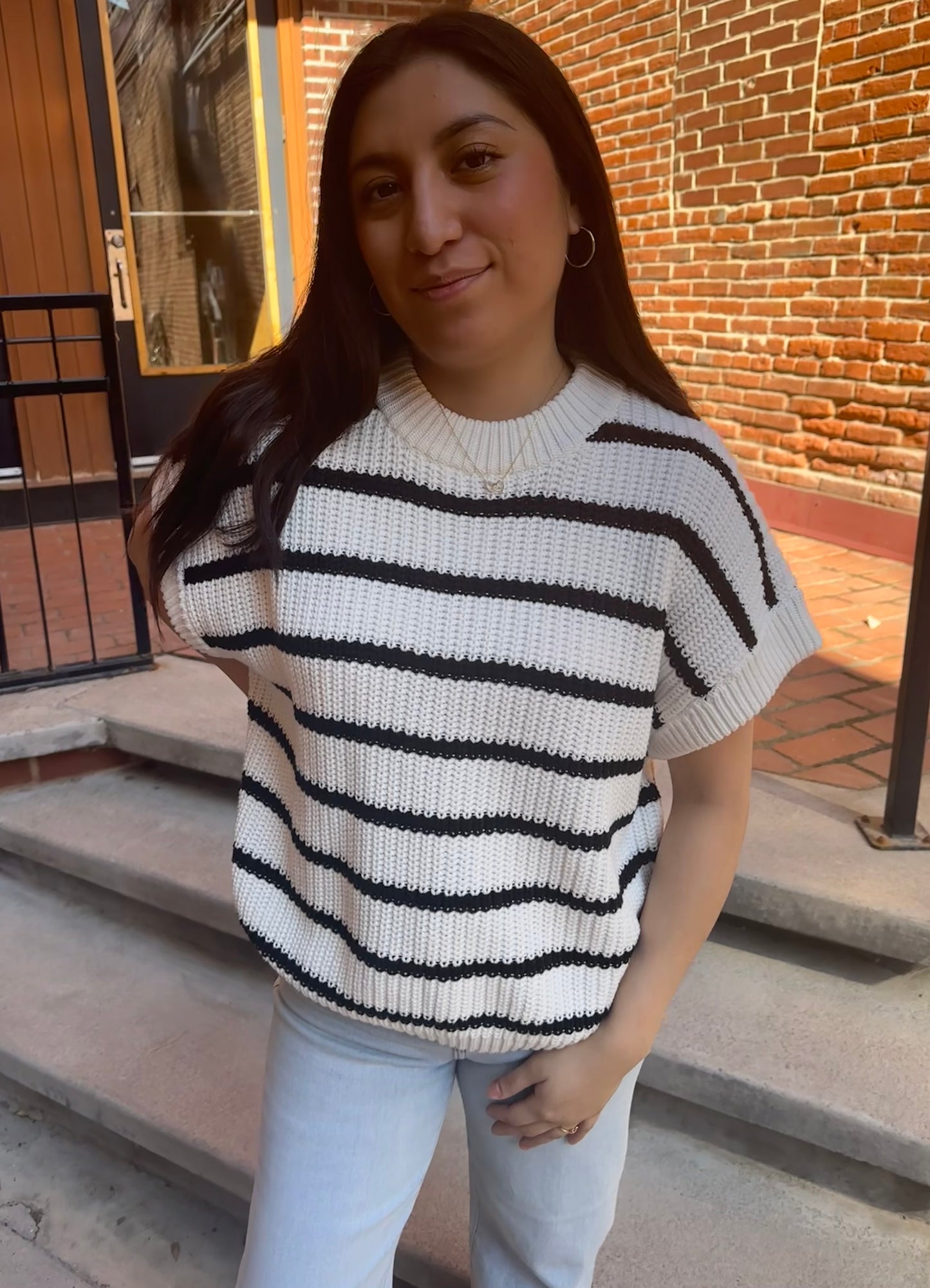 Cami Striped Sleeveless Sweater