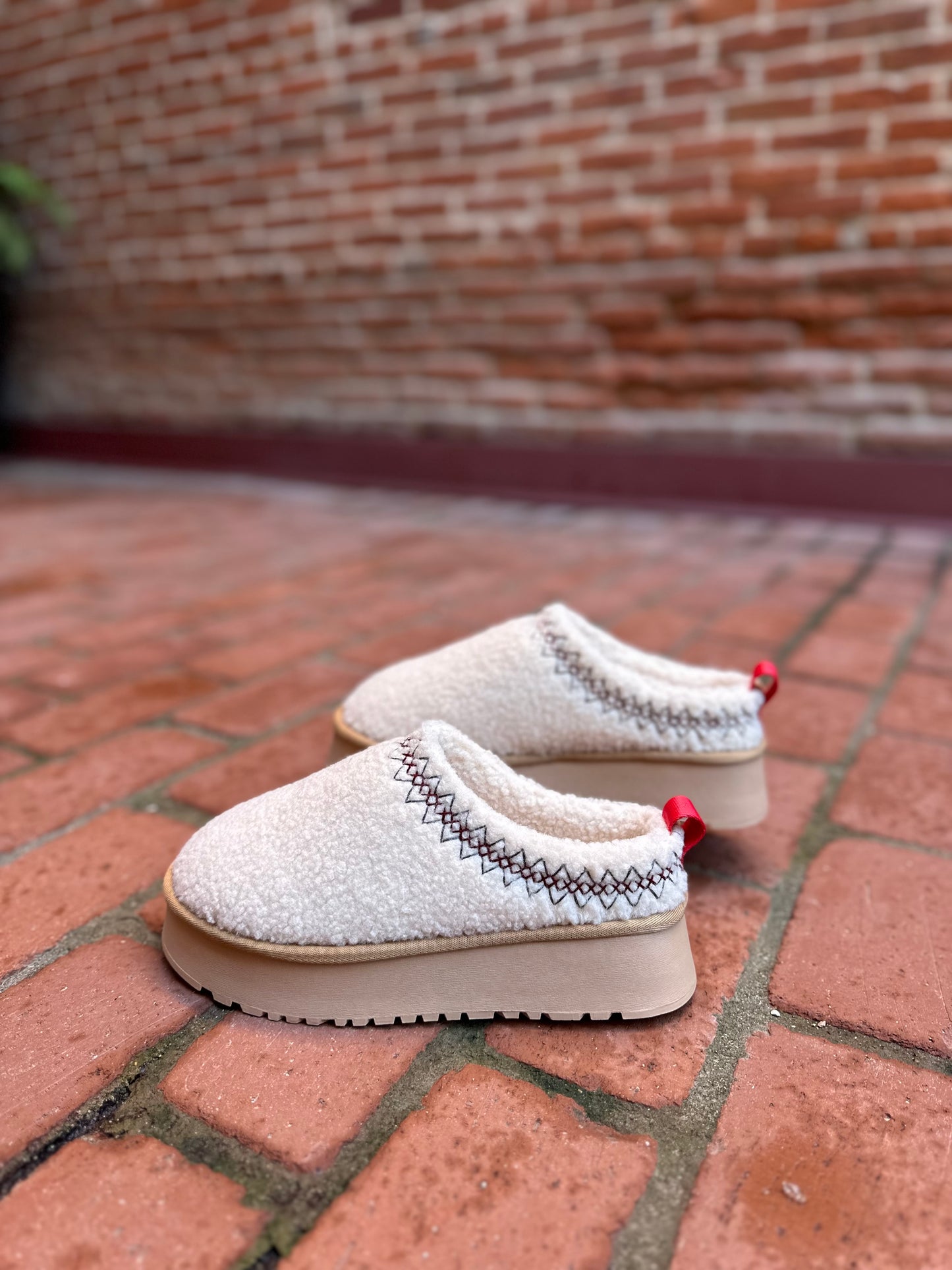 Isaac Fur Platform Tasman Slippers