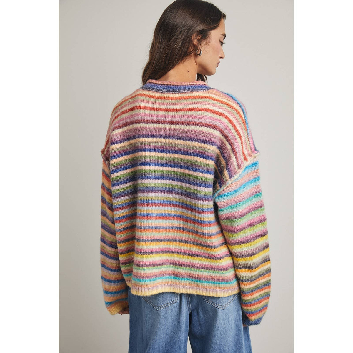 Keanna Rainbow Button Up Knit Sweater