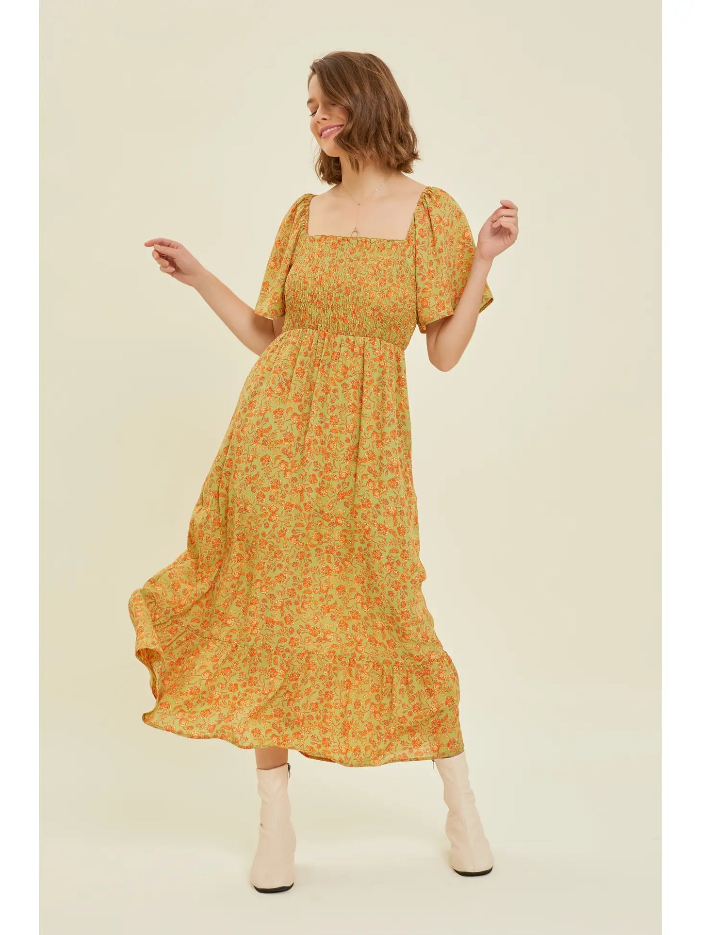 Jerika Olive Midi Convertible Dress in Plus