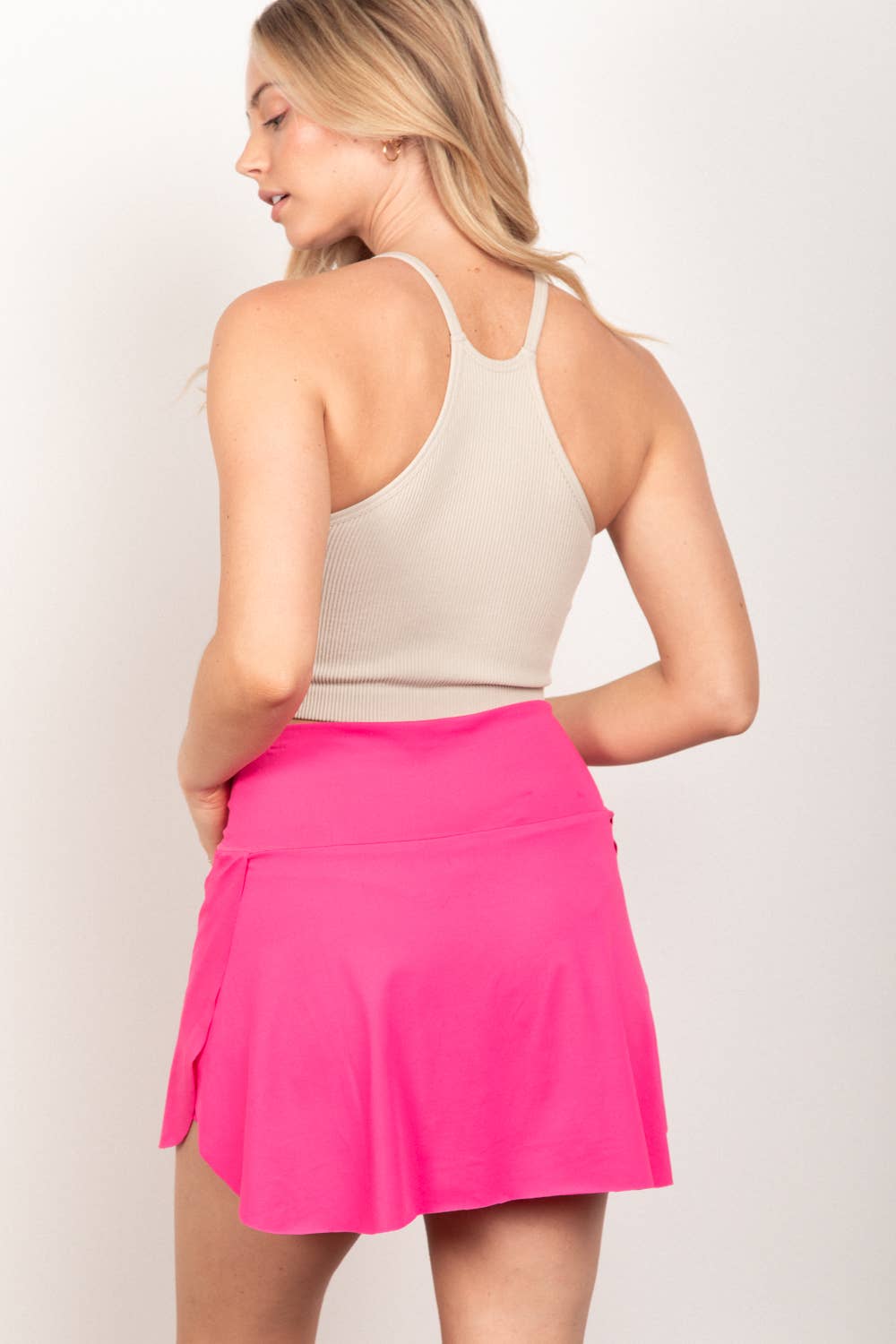 Harper Crossover Waist Skirt in Pink
