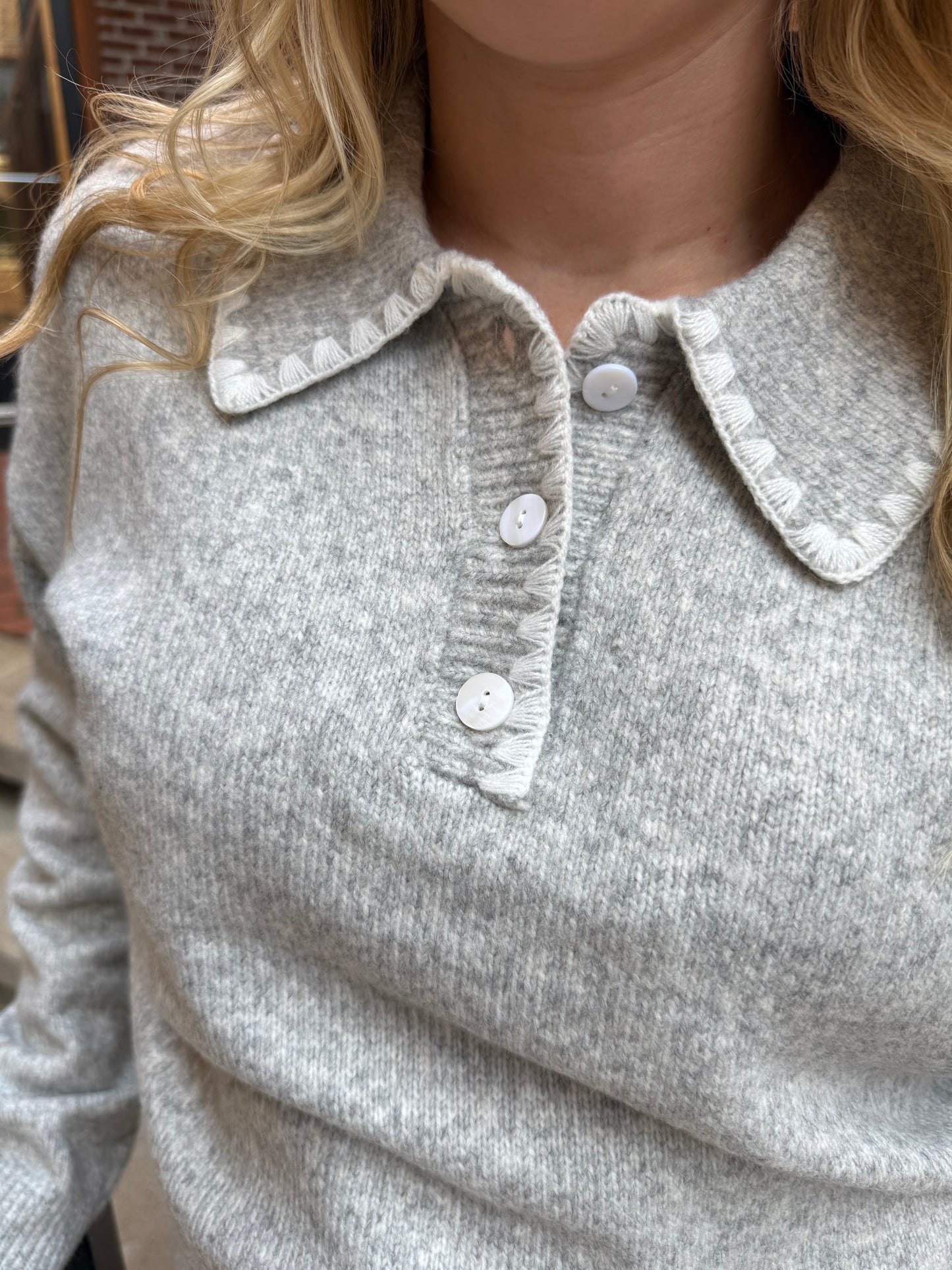 Aria Embroidered Polo Sweater