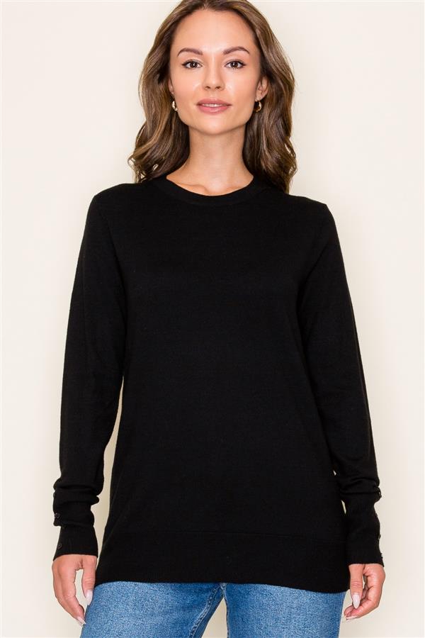Lucy Crewneck Long Sleeve in Black