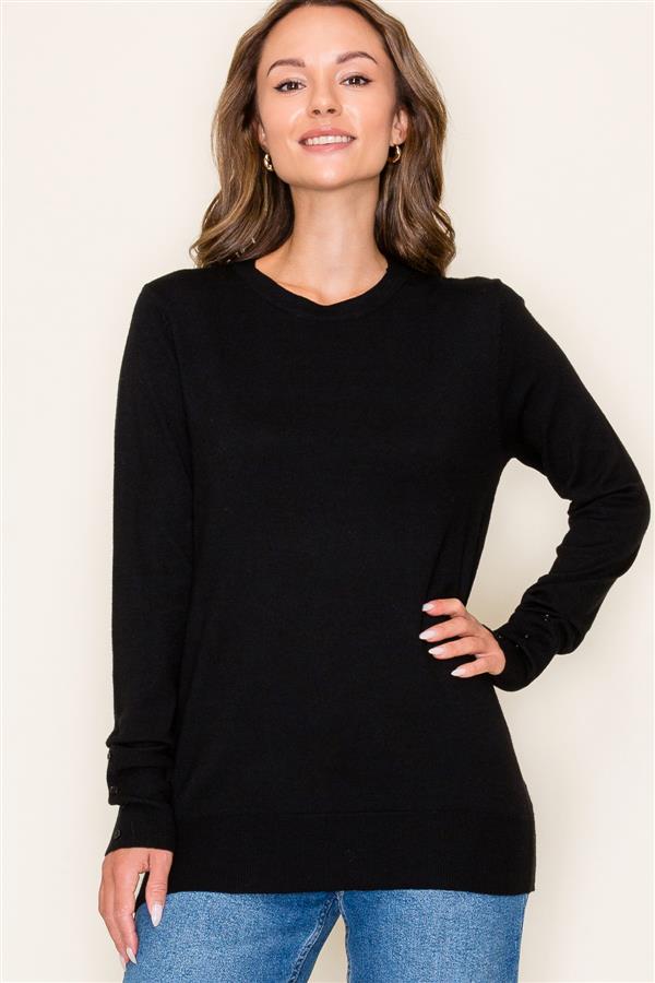 Lucy Crewneck Long Sleeve in Black