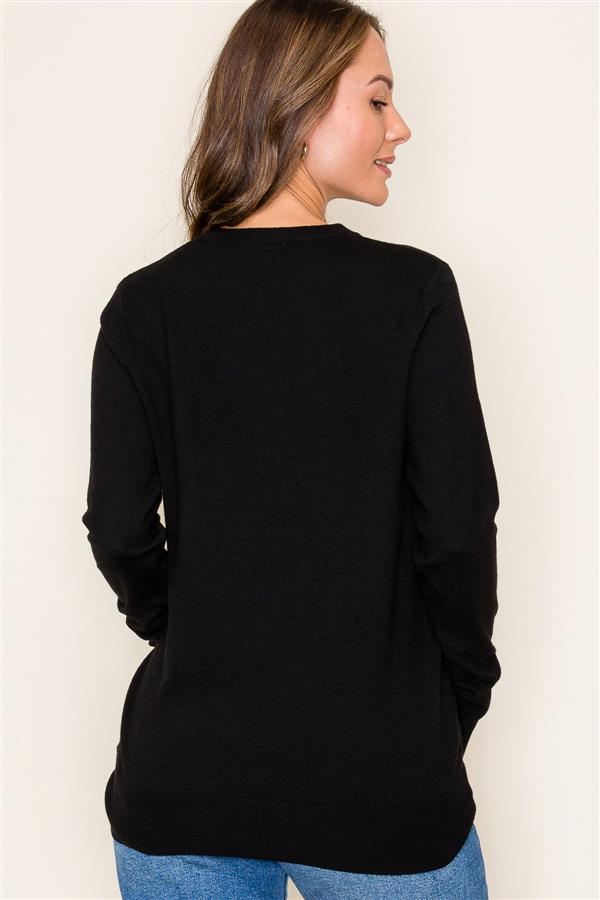 Lucy Crewneck Long Sleeve in Black