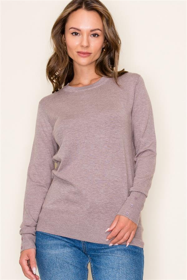 Lucy Crewneck Long Sleeve in Mocha