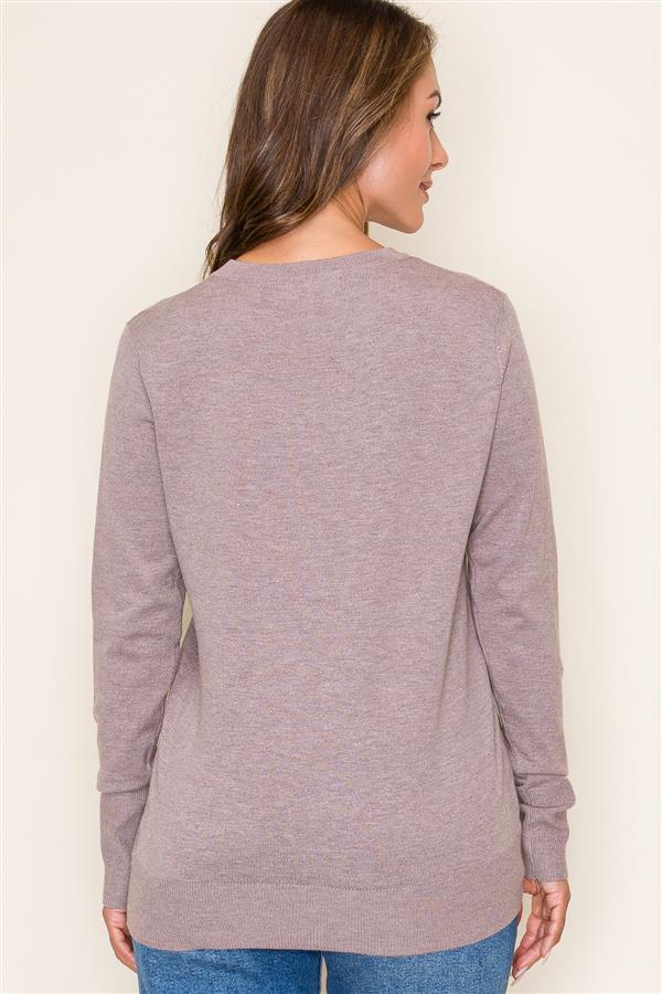 Lucy Crewneck Long Sleeve in Mocha