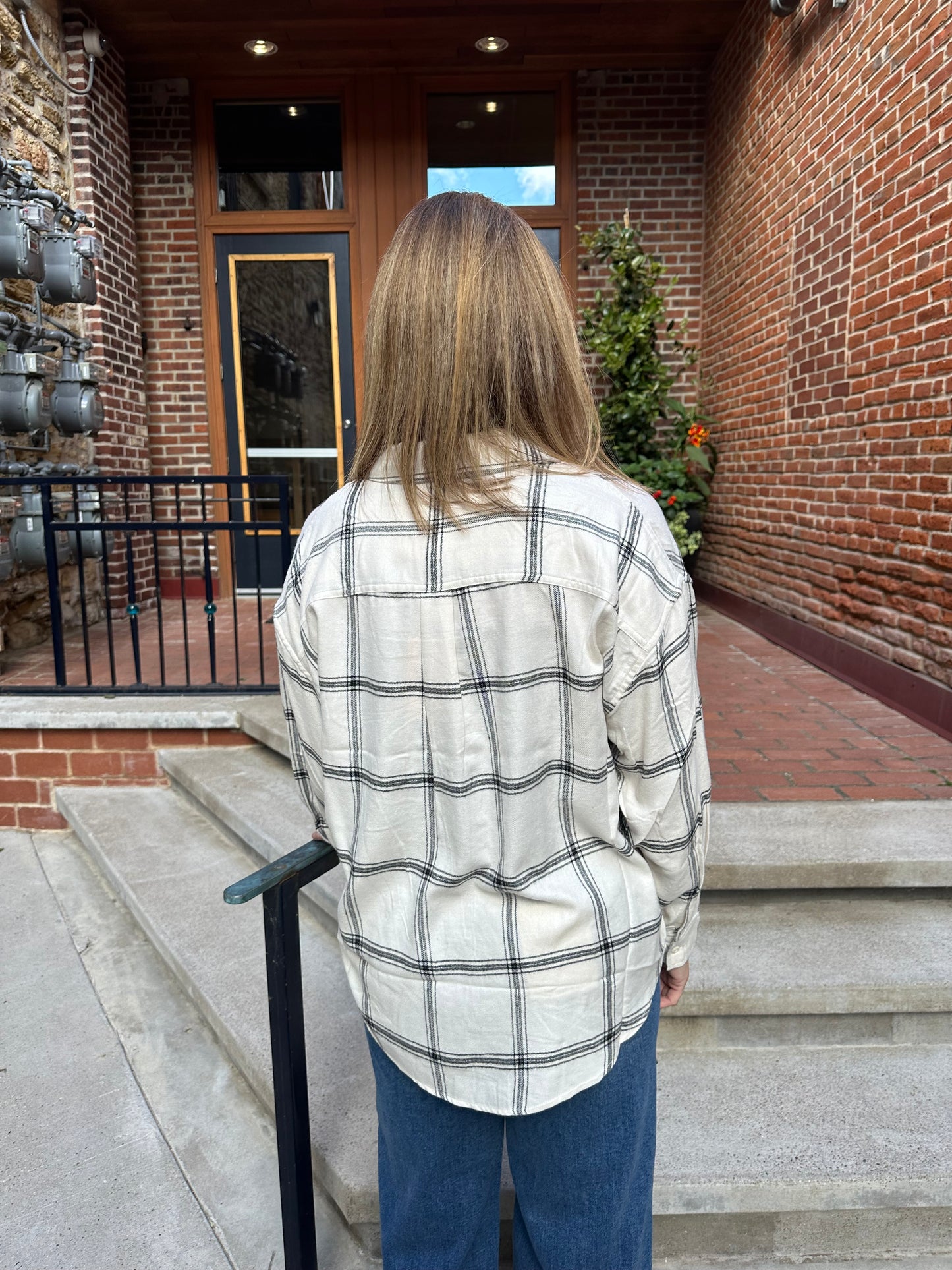 River Plaid Button Up in Sea Salt