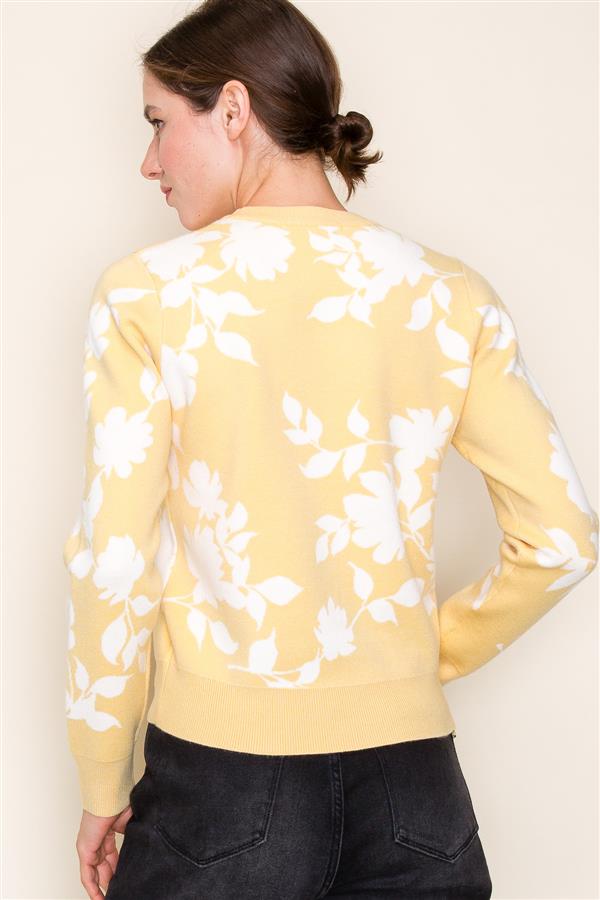Lindsay Floral Sweater in Yellow