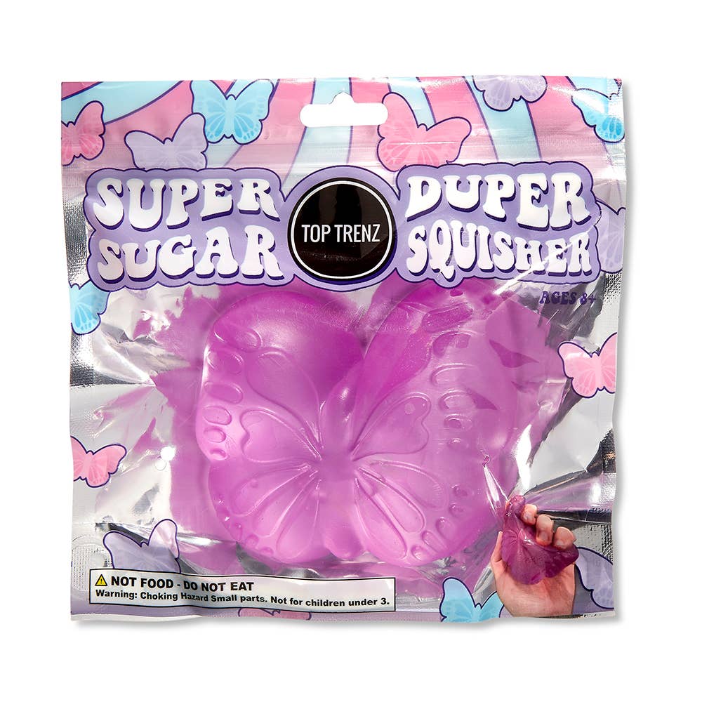 Super Duper Sugar Squisher Butterfly Toy Top Trenz