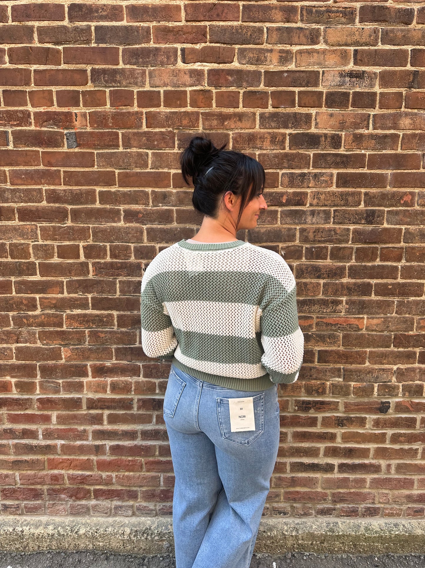 Broadbeach Stripe Sweater in Green