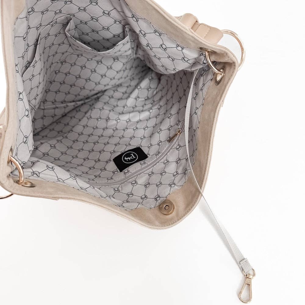 OG Rosalie Rivet Suede Hobo Bag in Black