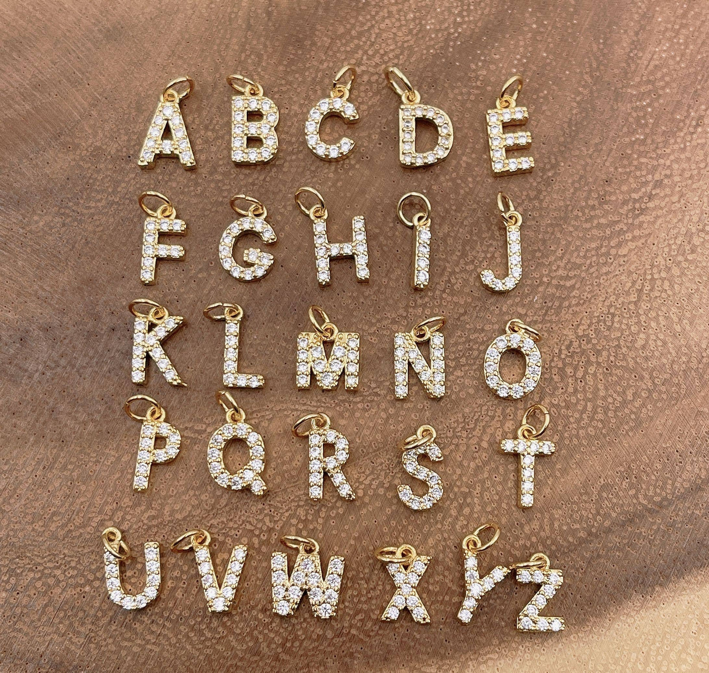Gold Initial Charms A-Z