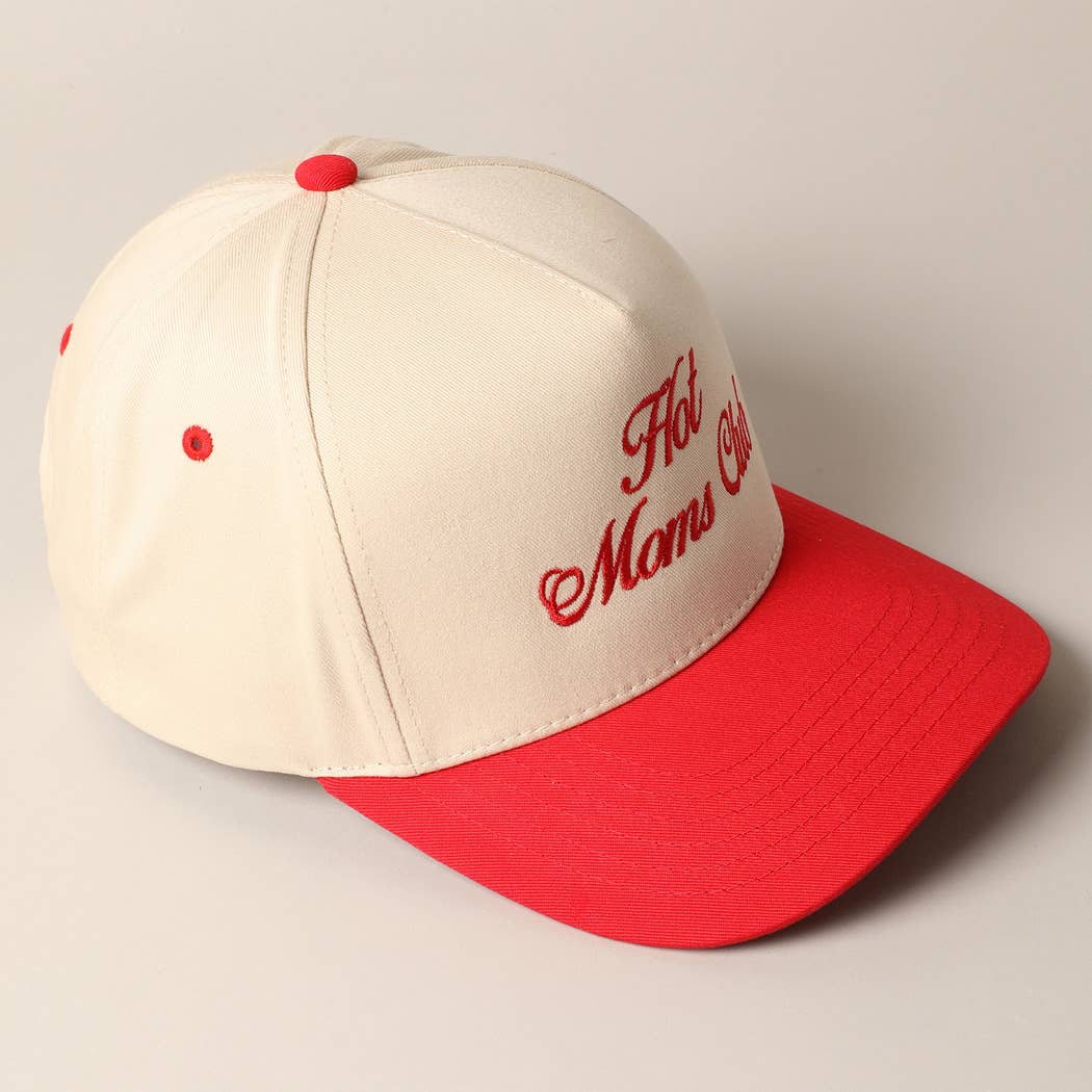 Hot Moms Club Trucker Baseball Cap in Red