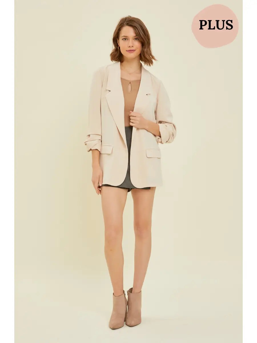 Doris Blazer in Tan in Plus