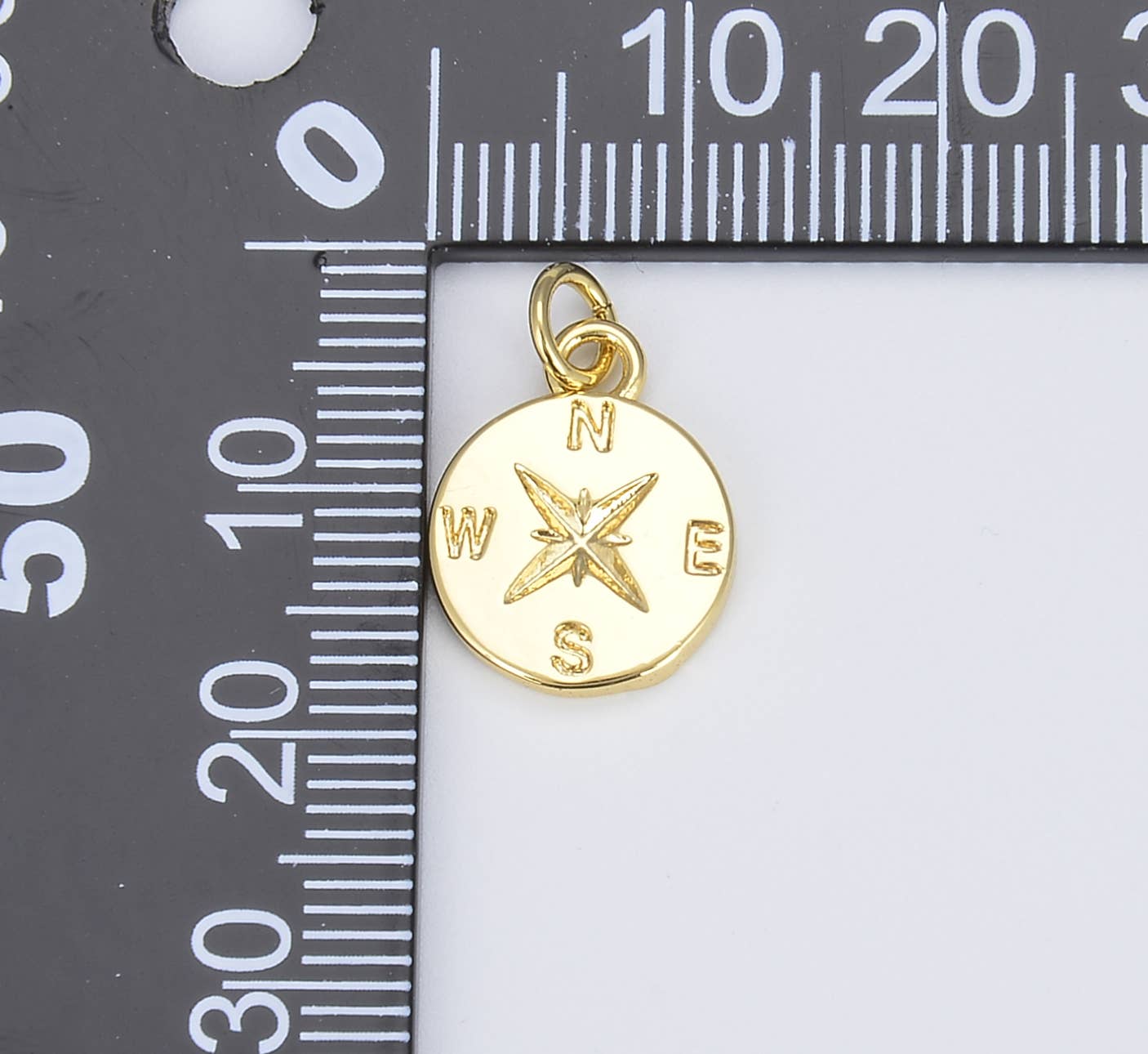 Gold Filled Compass Coin Charm