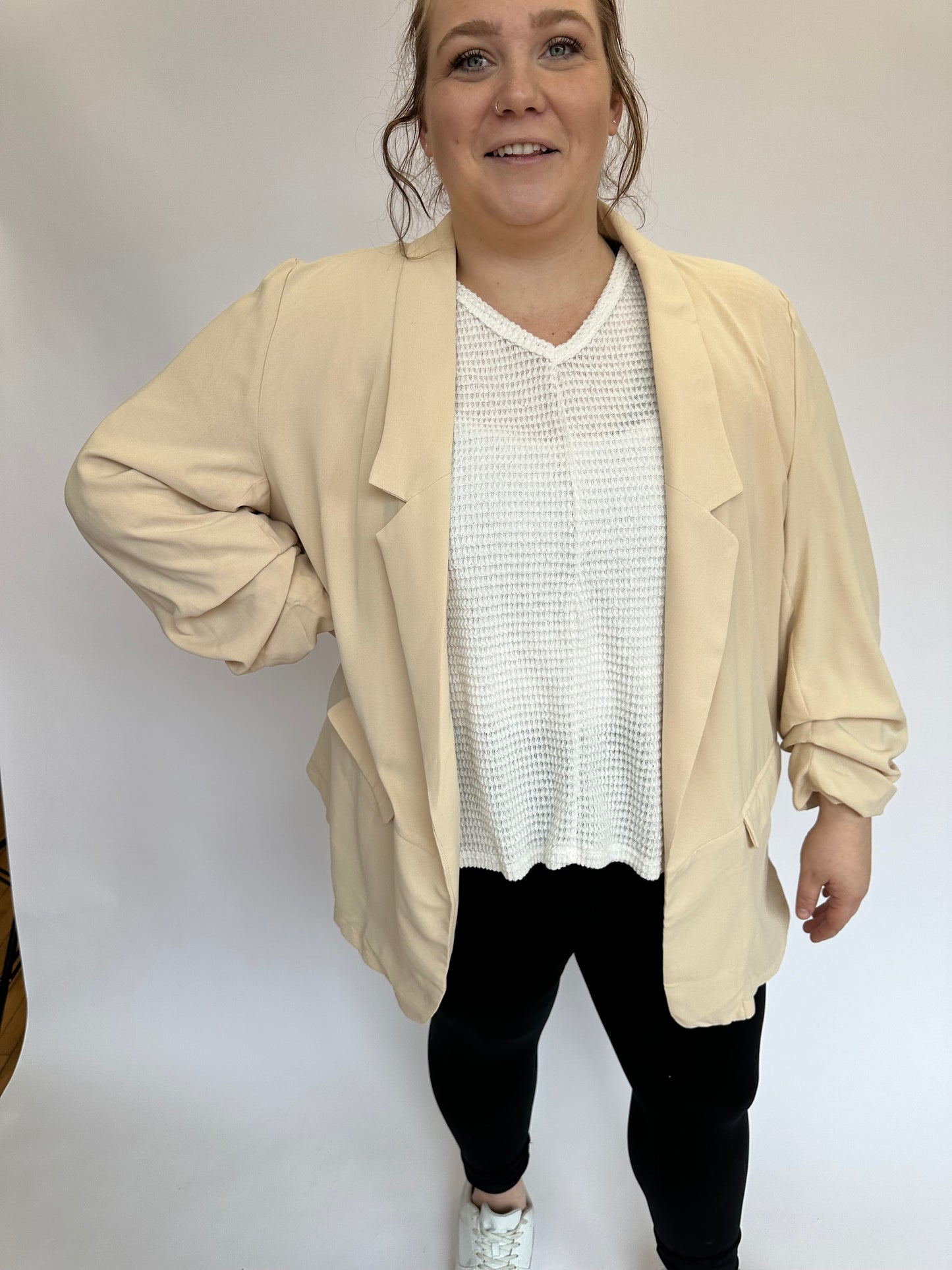 Doris Blazer in Tan in Plus