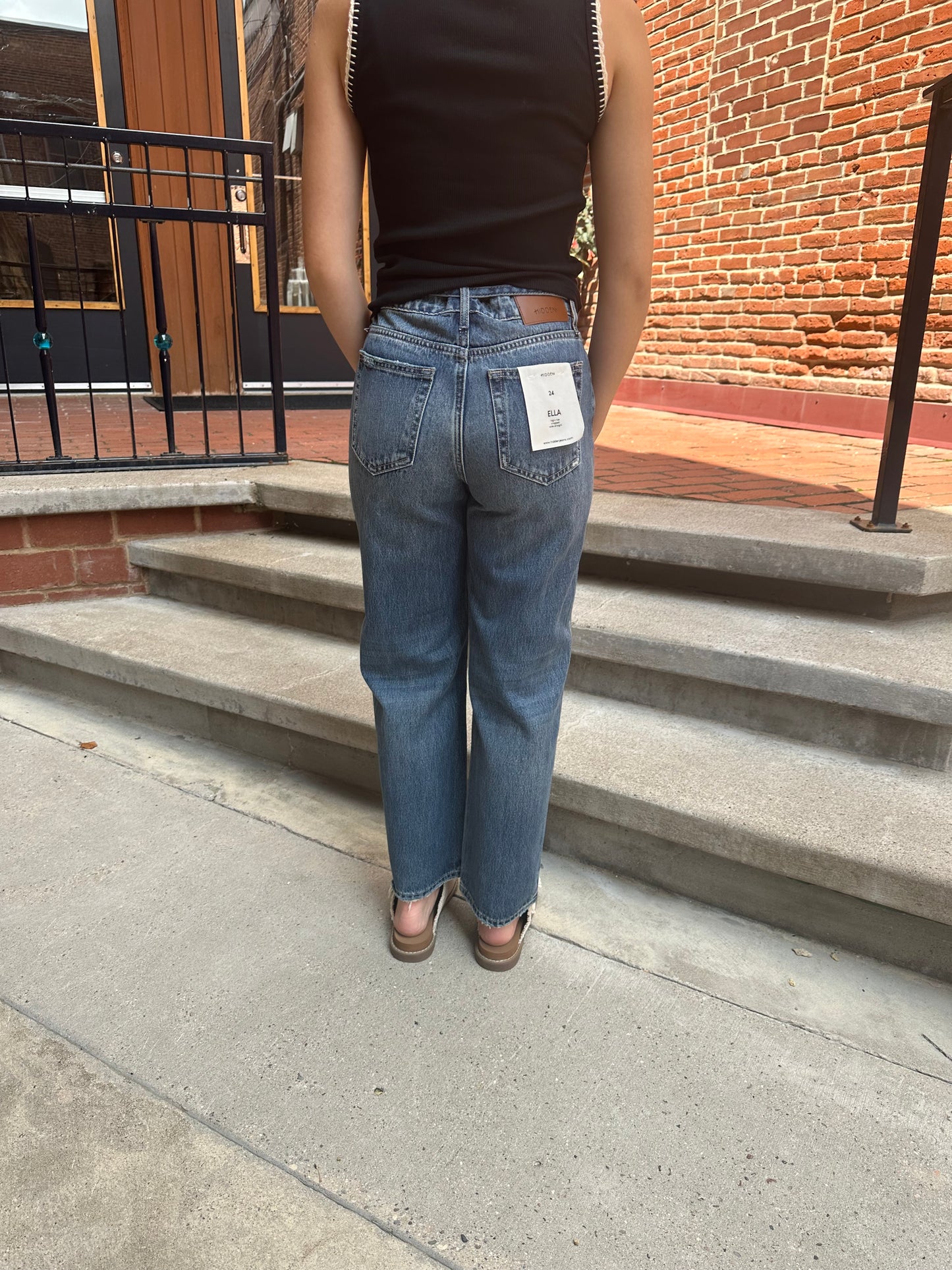 Ella Dark Classic Draw String Cropped Wide Straight