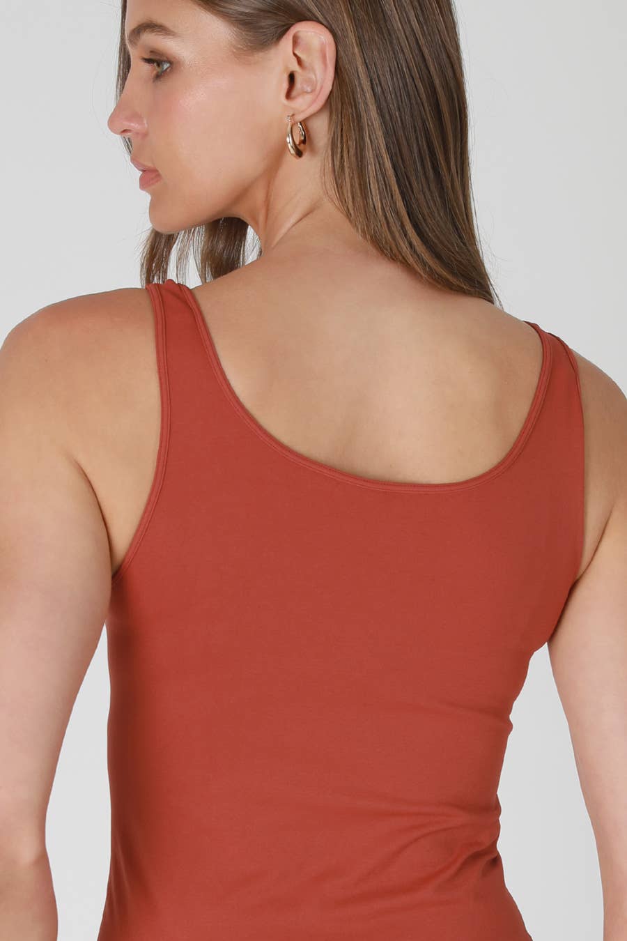 Zoey Plain Jersey Tank Top in White