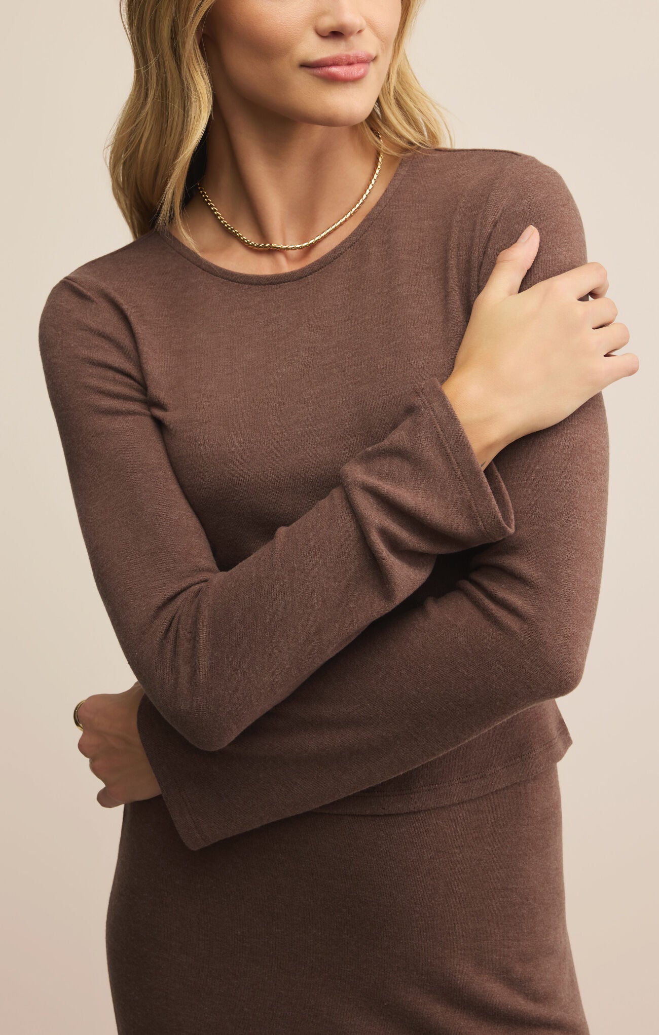 Demure Top in Suede