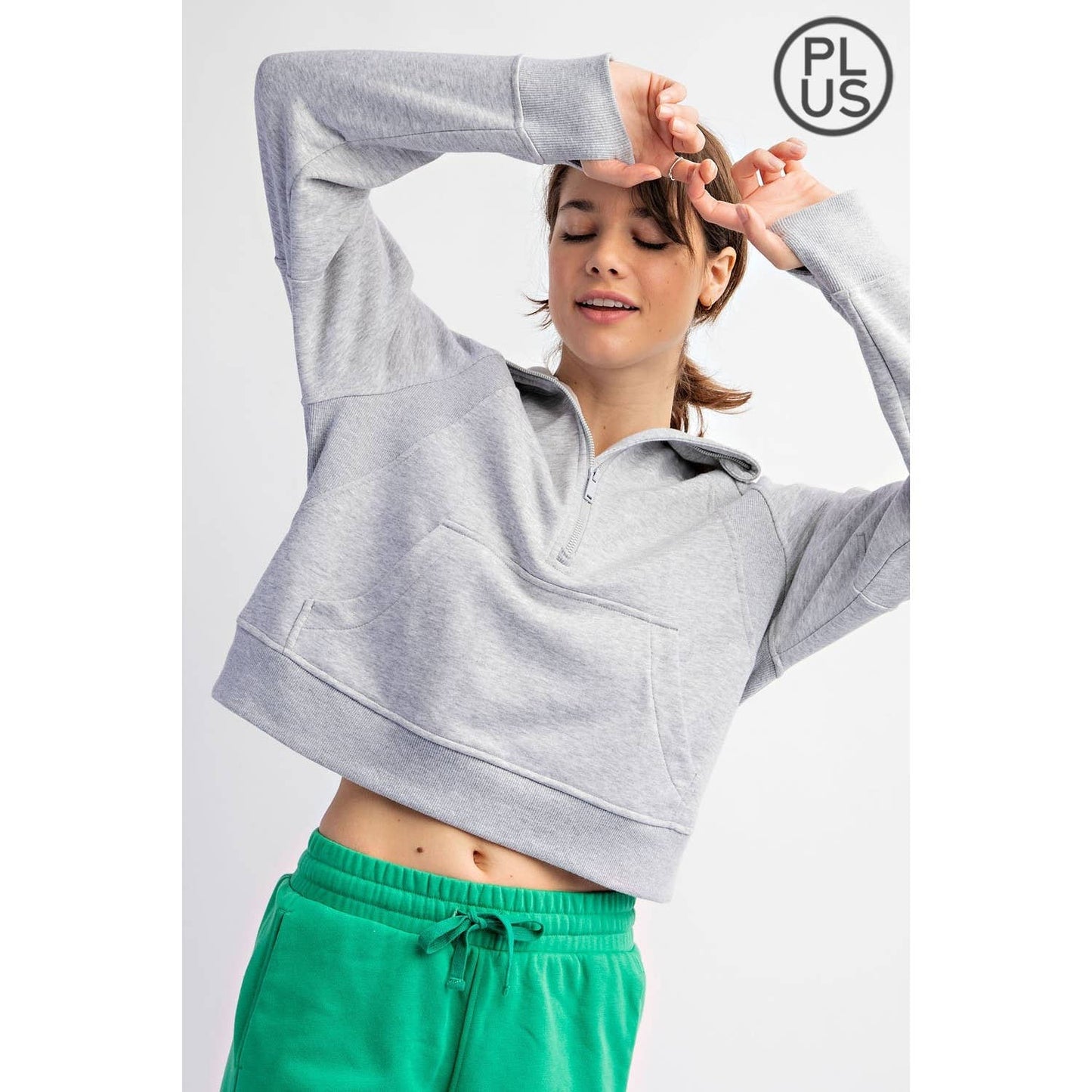 Drea Hoodie in Heather Grey in Plus