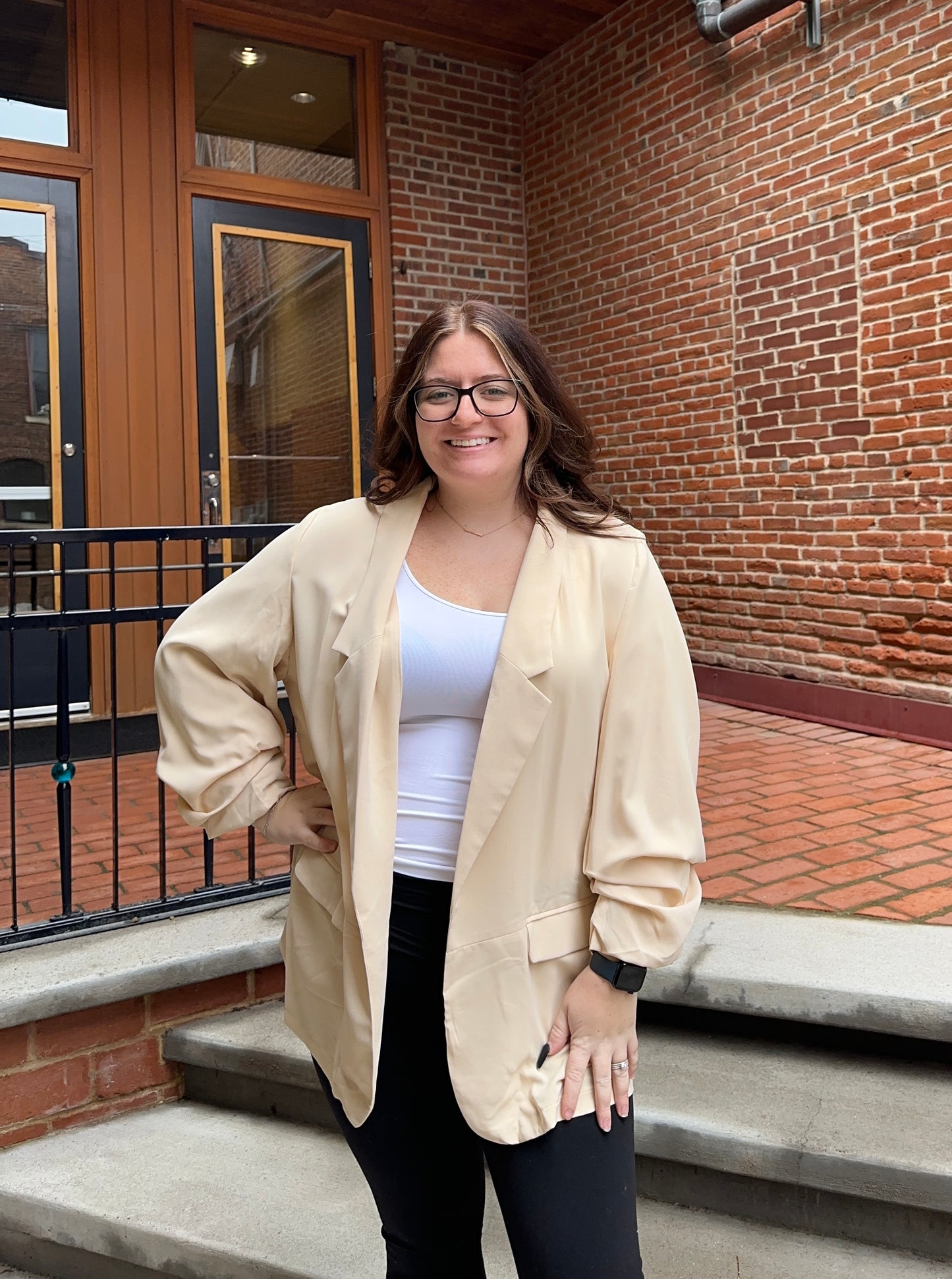 Doris Blazer in Tan in Plus