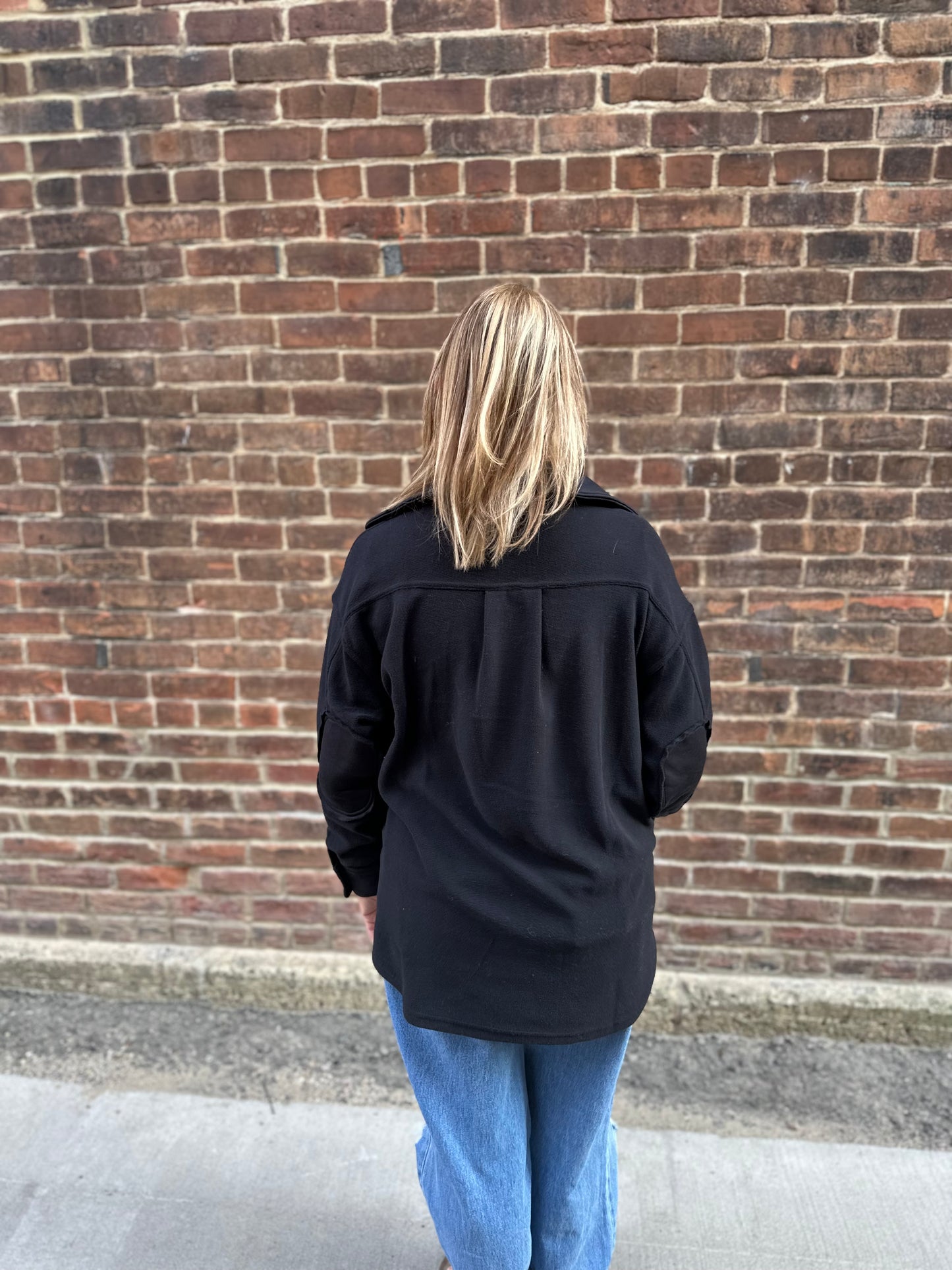 Addison Black Fleece Shacket