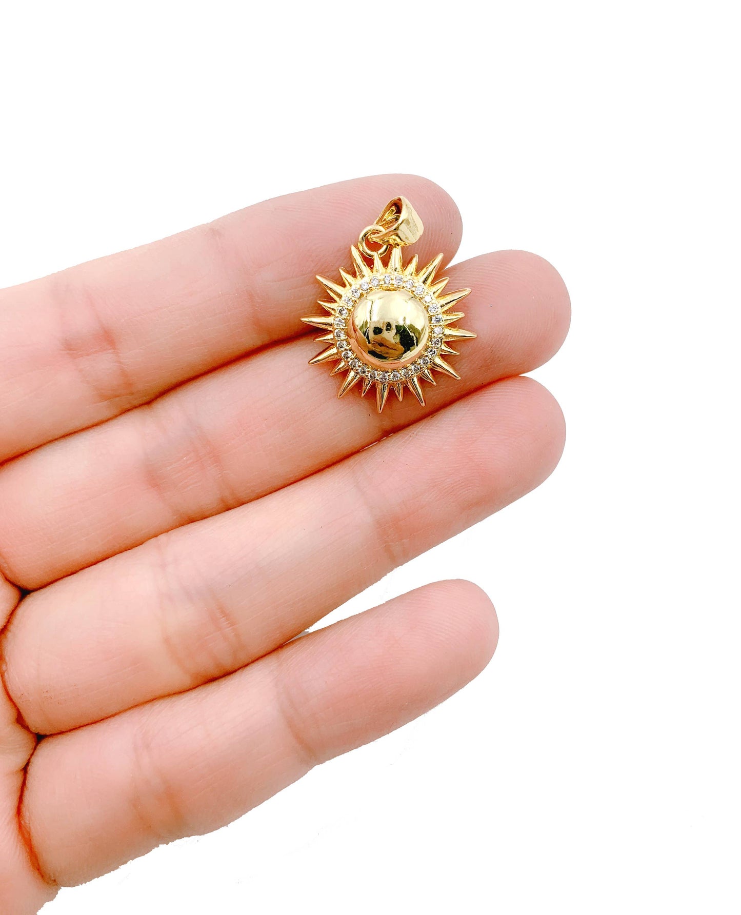 Gold Filled Sun Charm Pendant