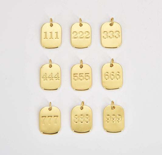 Gold Filled Angel Number Charms