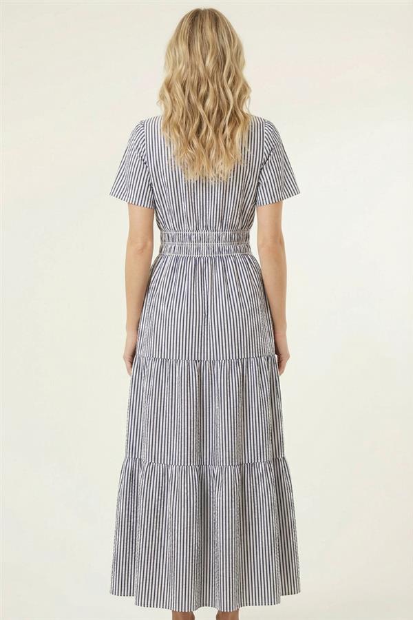 Amanda Striped Maxi Dress in Navy