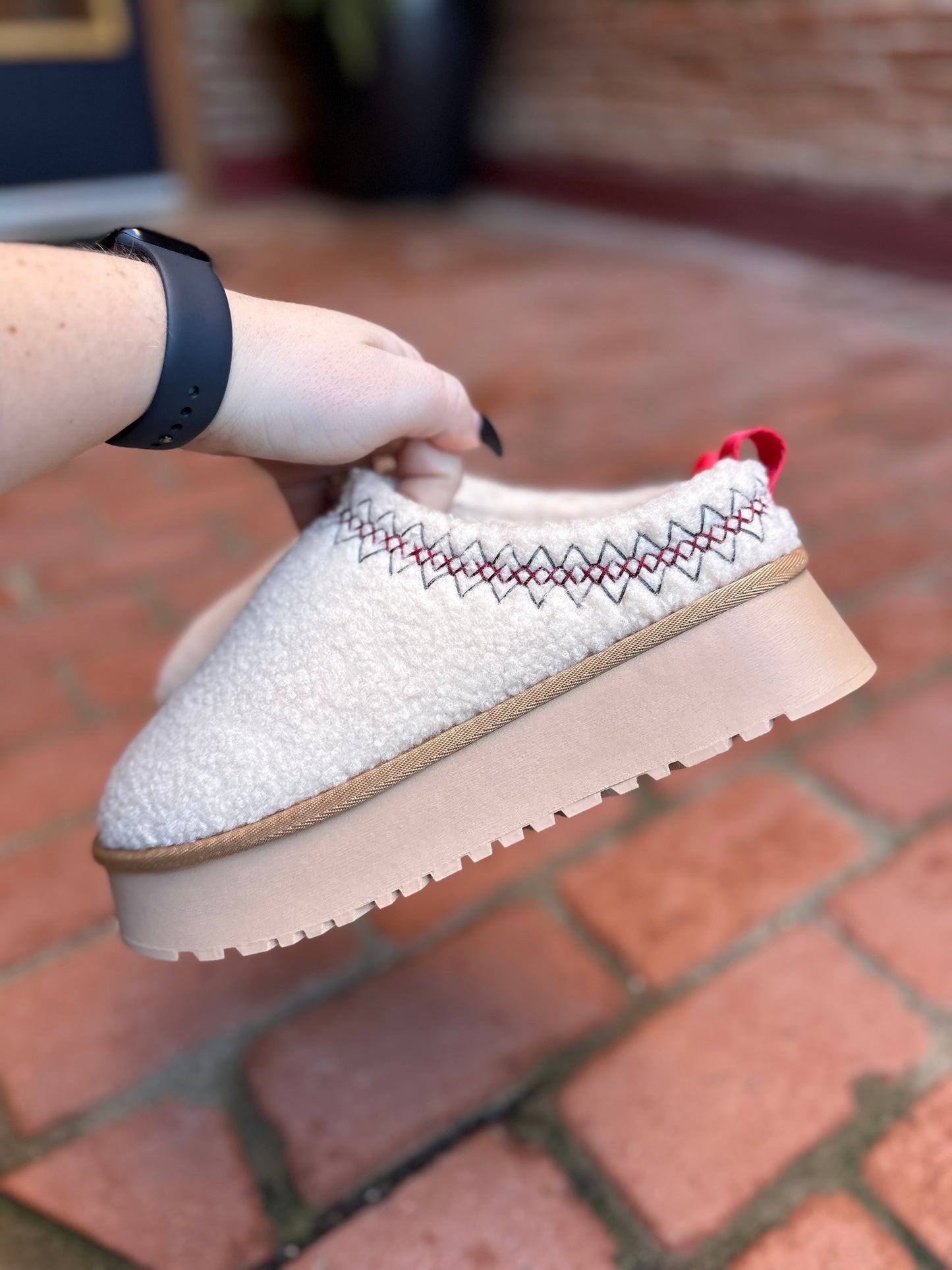 Isaac Fur Platform Tasman Slippers