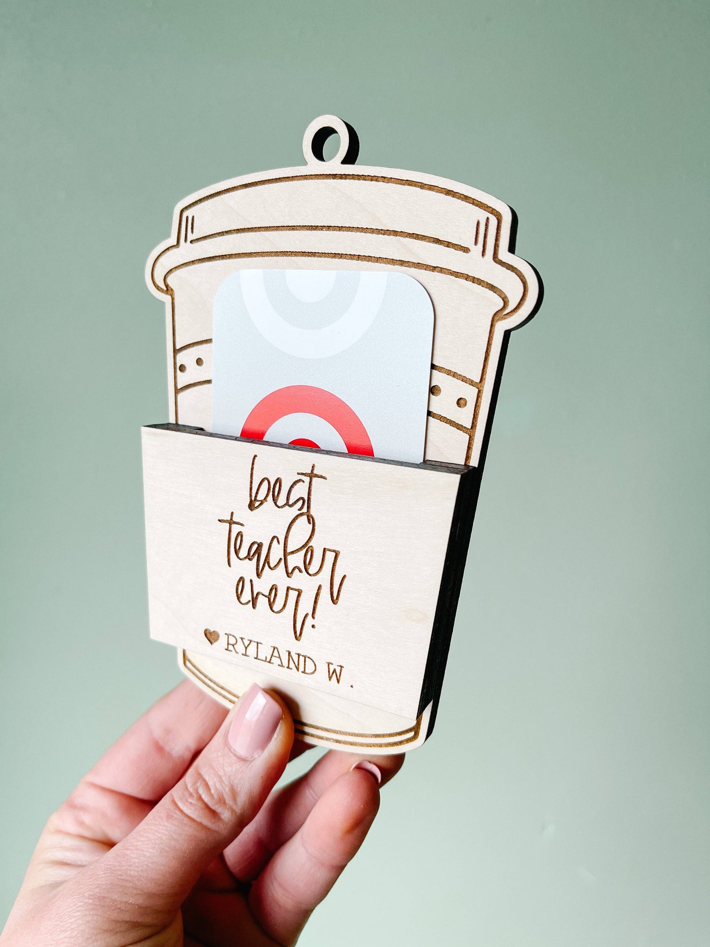 Best Teacher Ever Gift Card Holder: Maple