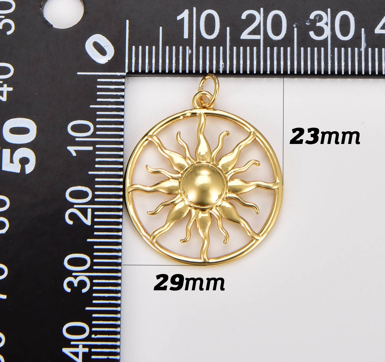 Gold Filled Sunshine Charm Celestial Sun Pendant