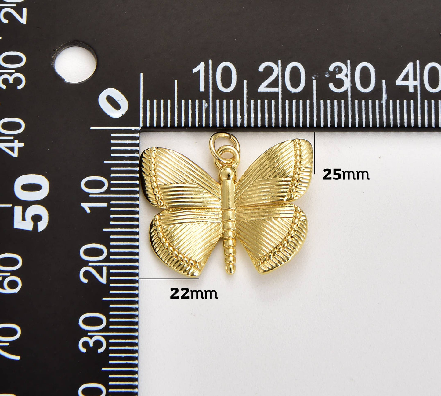 Gold Filled Butterfly Charm Pendant Large