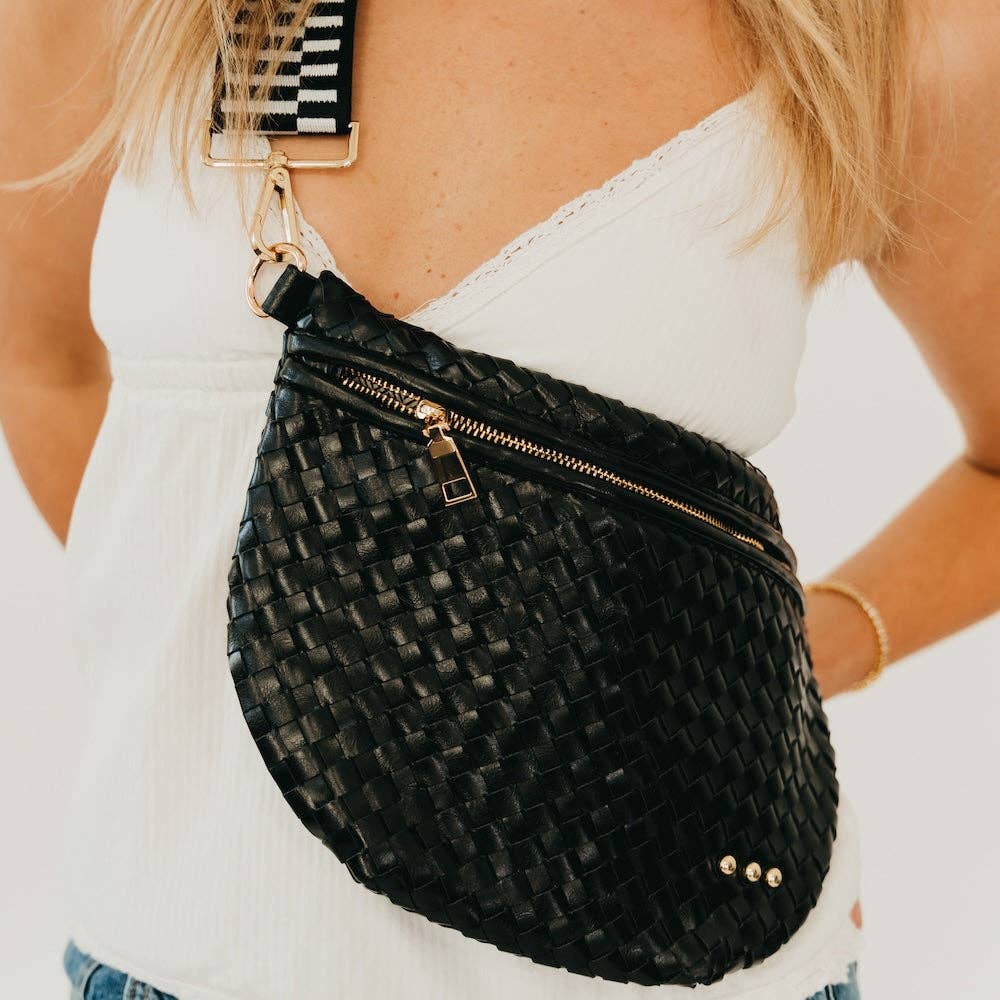 Westlyn Woven Bum Bag in Black