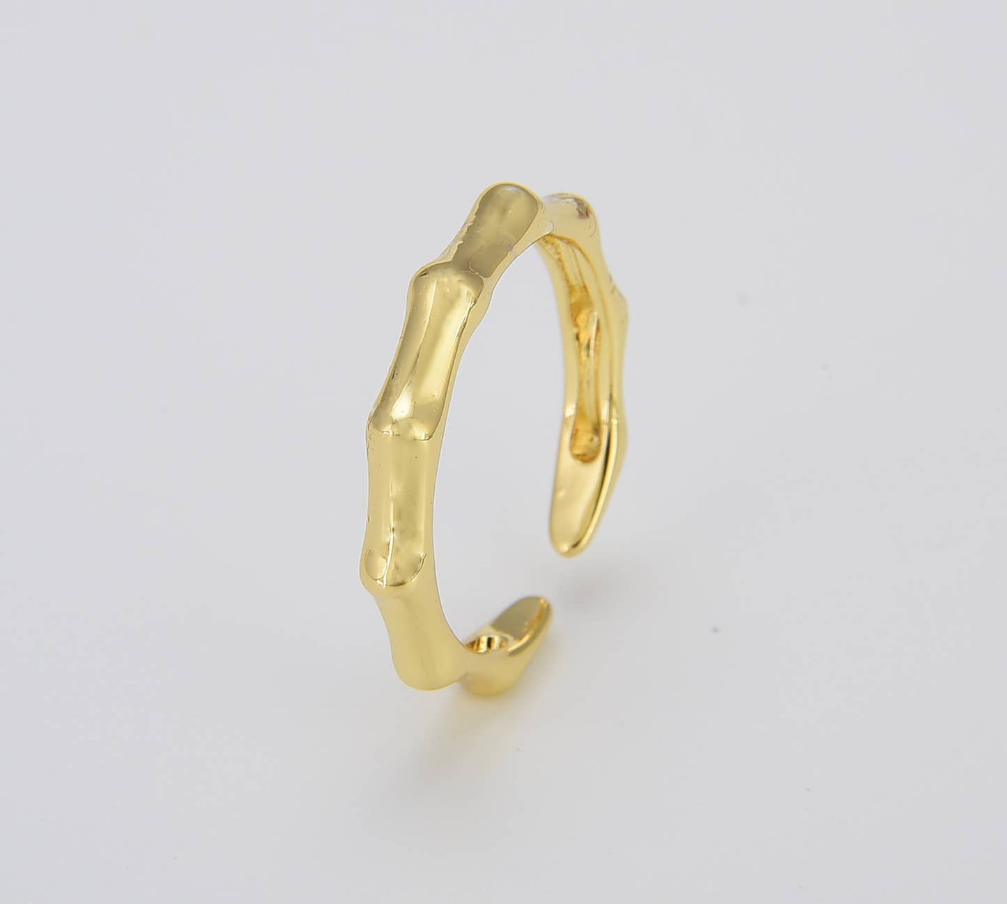 Gold Bamboo Design Ring Adjustable Ring