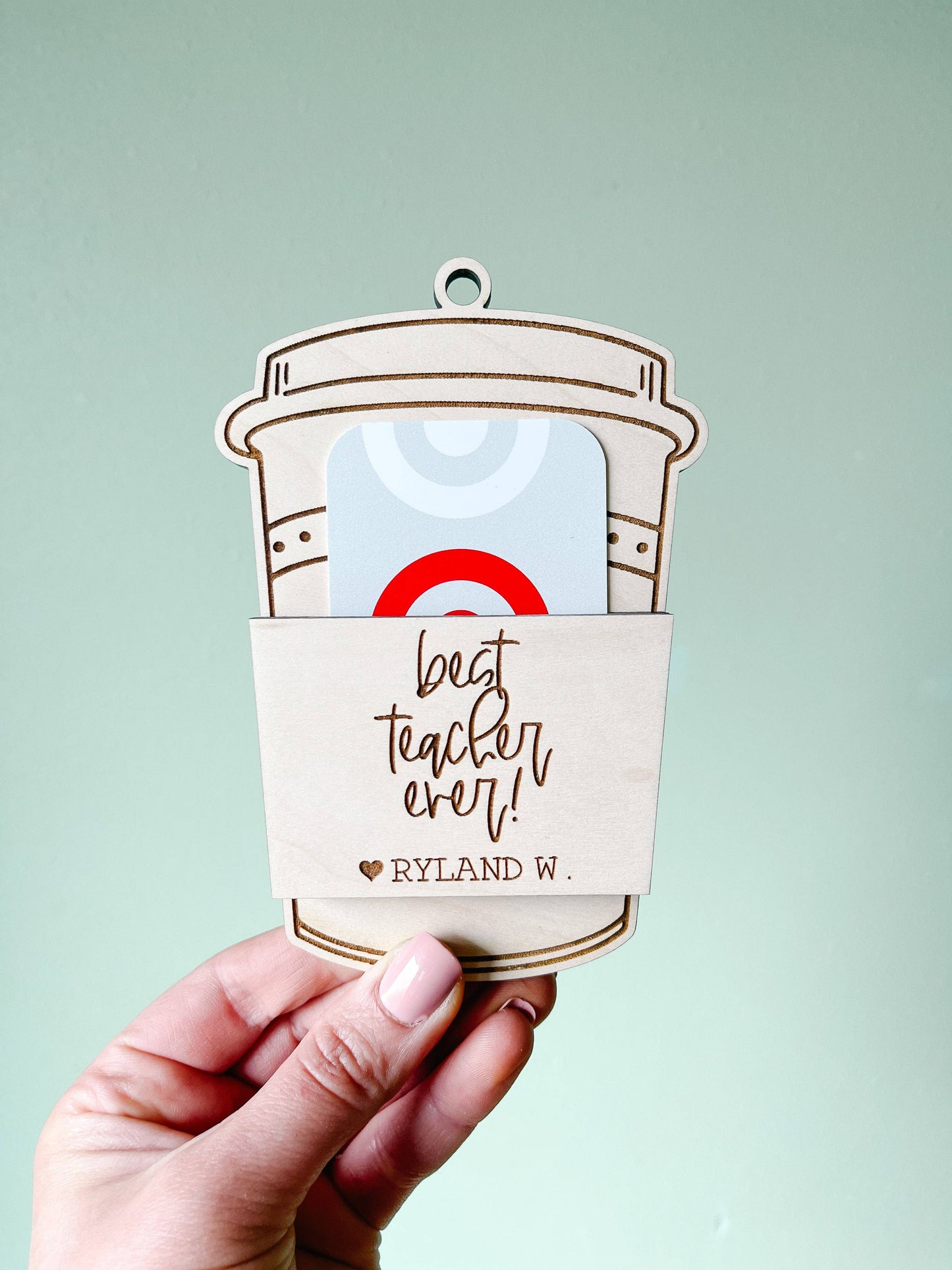 Best Teacher Ever Gift Card Holder: Maple
