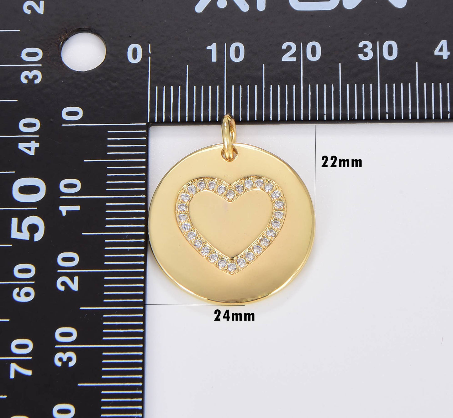 Gold Filled Round Coin Heart