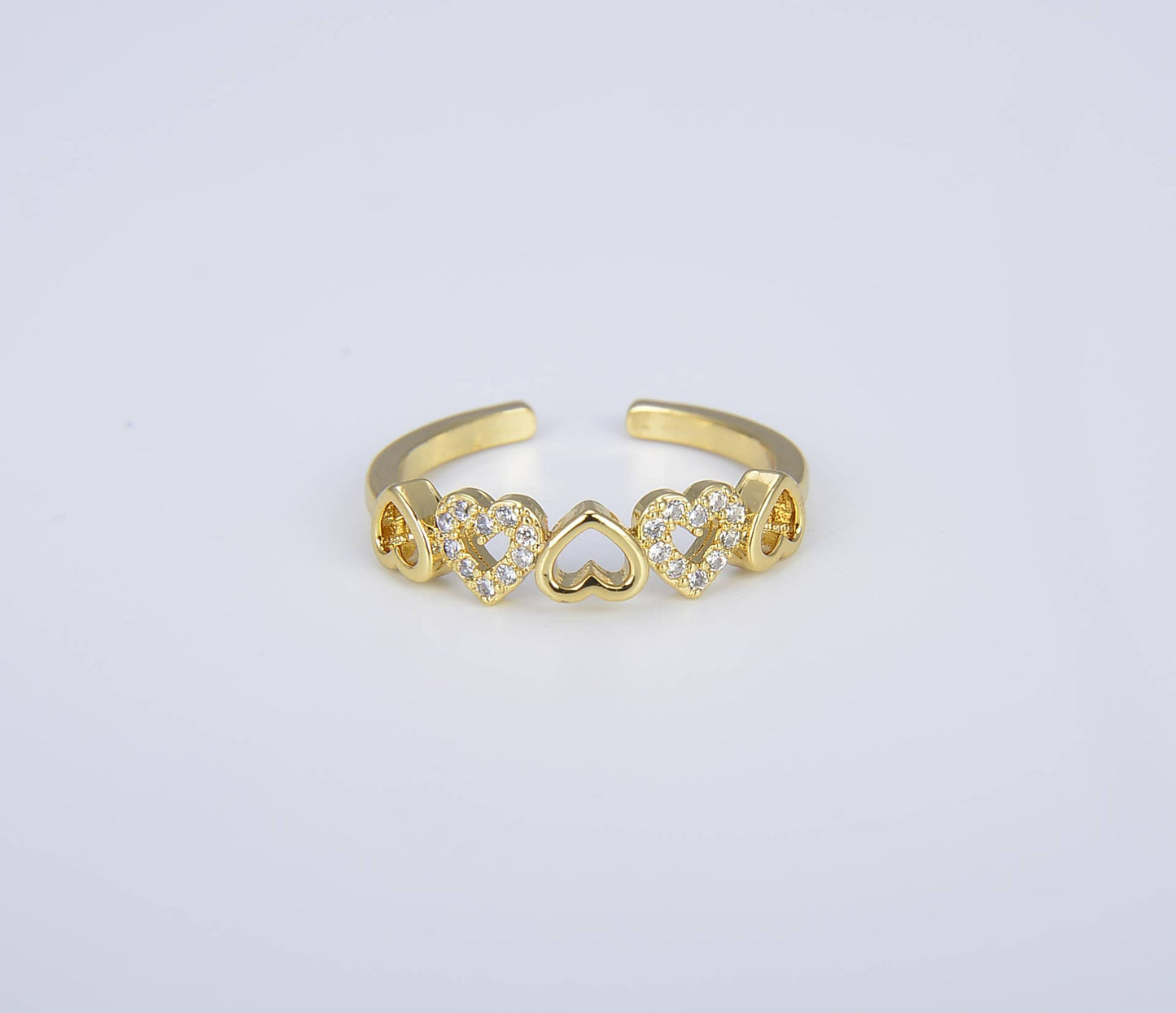 Heart Adjustable Open Stacking Ring