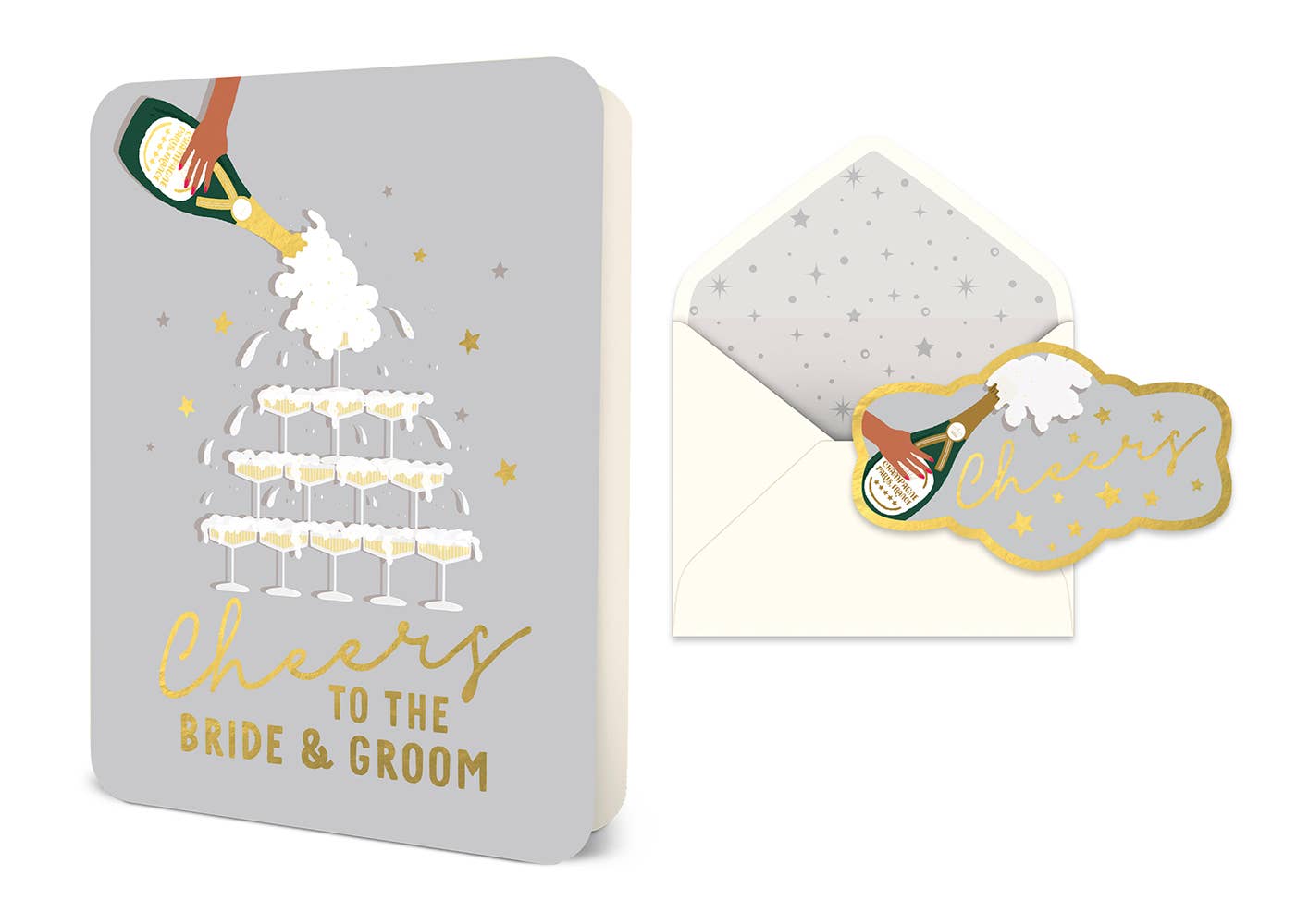 Cheers to the Bride & Groom Deluxe Greeting Card