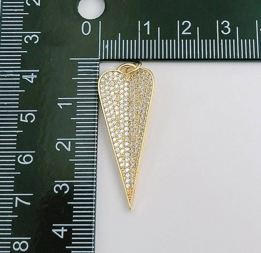 Gold Filled Elongated Heart Charm