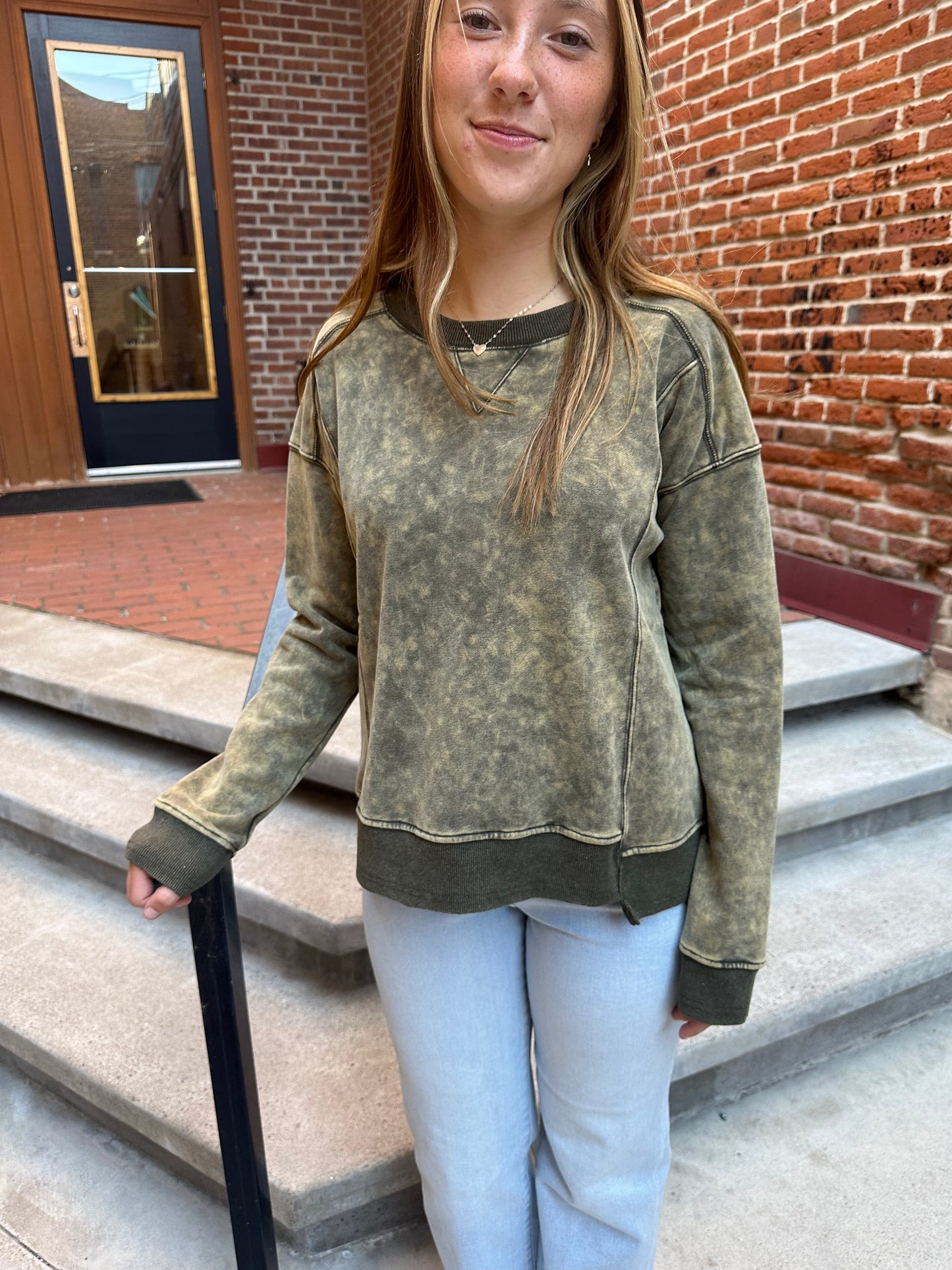 Lillian Fleece Terry Washed Top