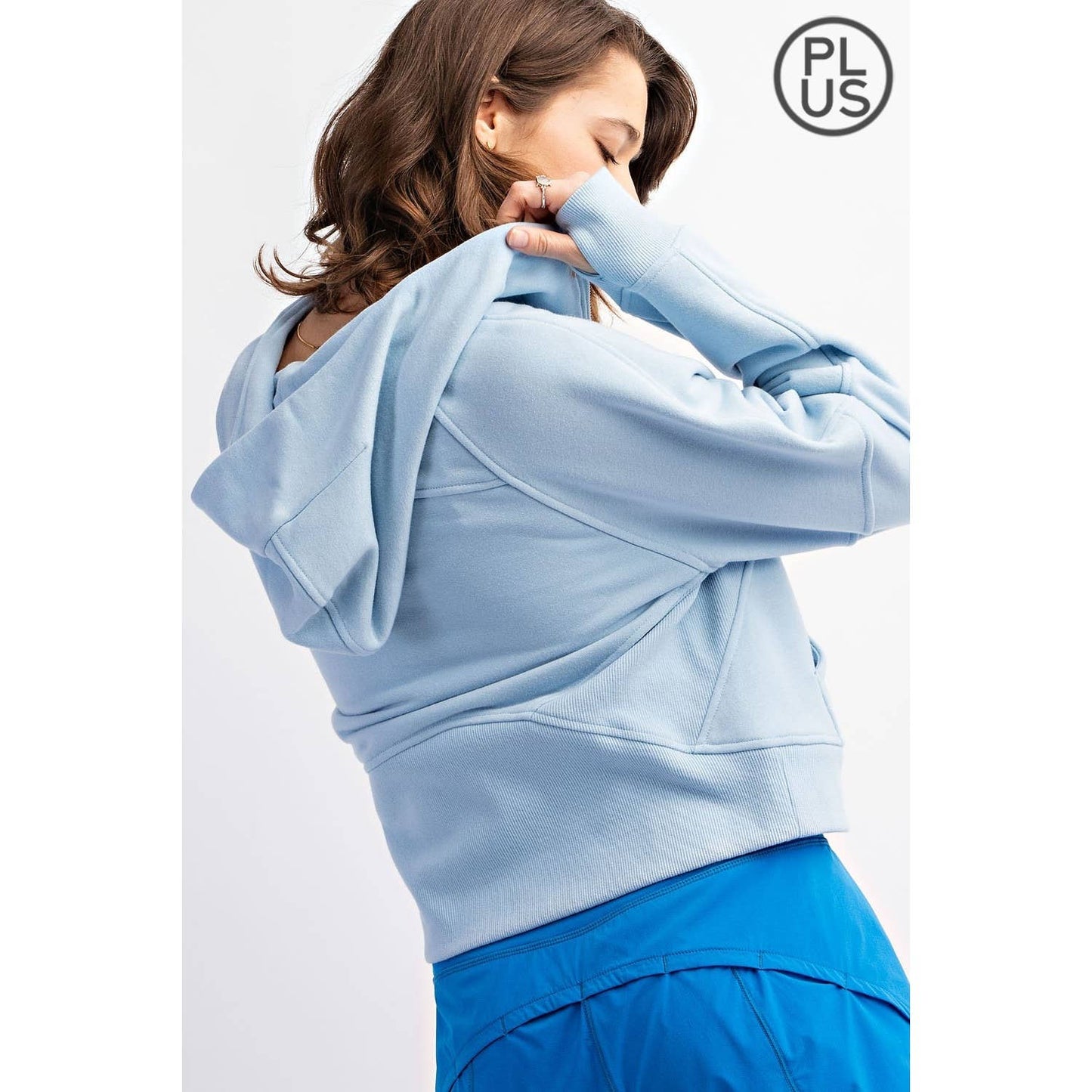 Drea Hoodie in Sky Blue in Plus Size