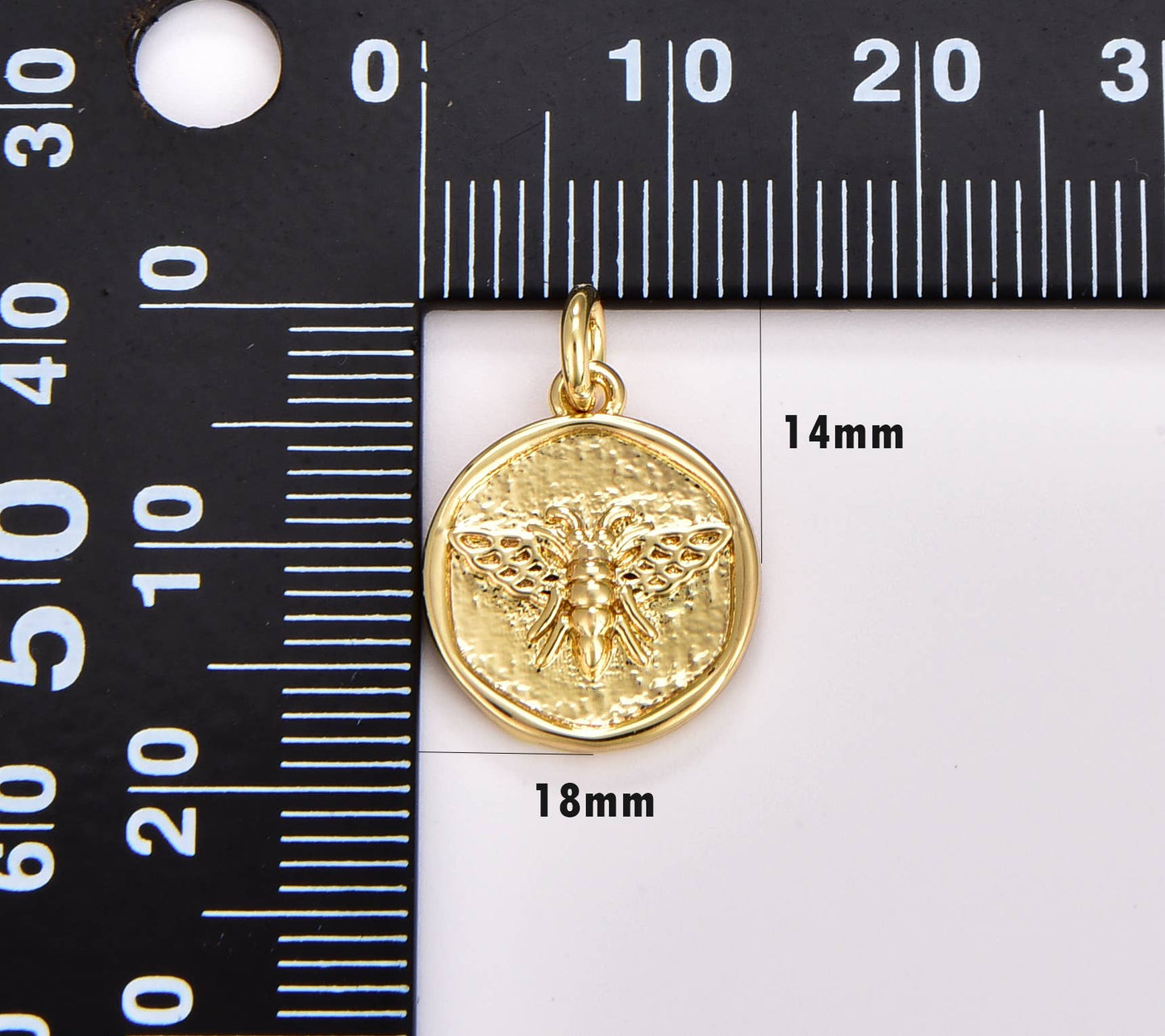 Gold Filled Queen Bee Medallion Charm