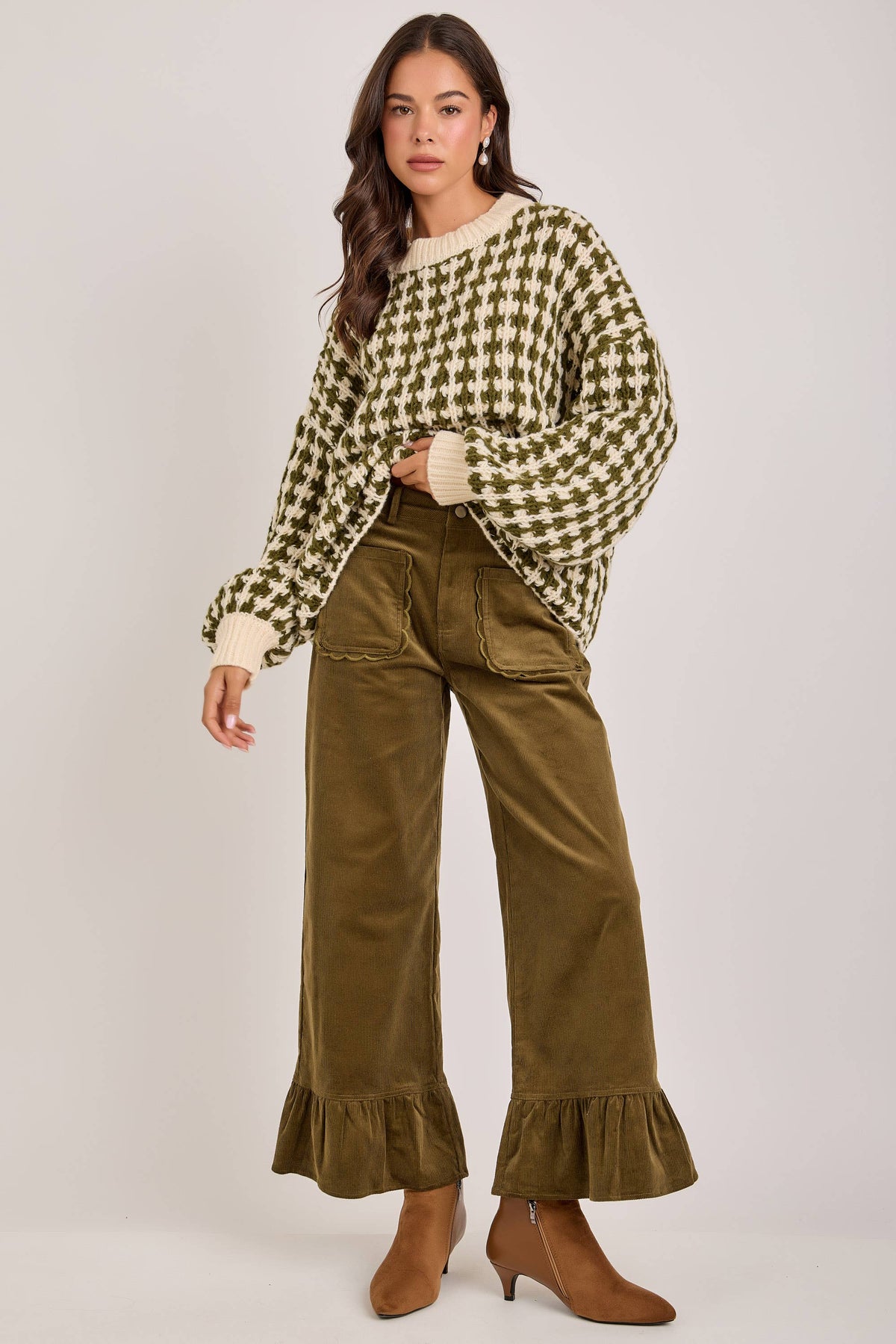 Laura Chunky Textured Sweater in Brown
