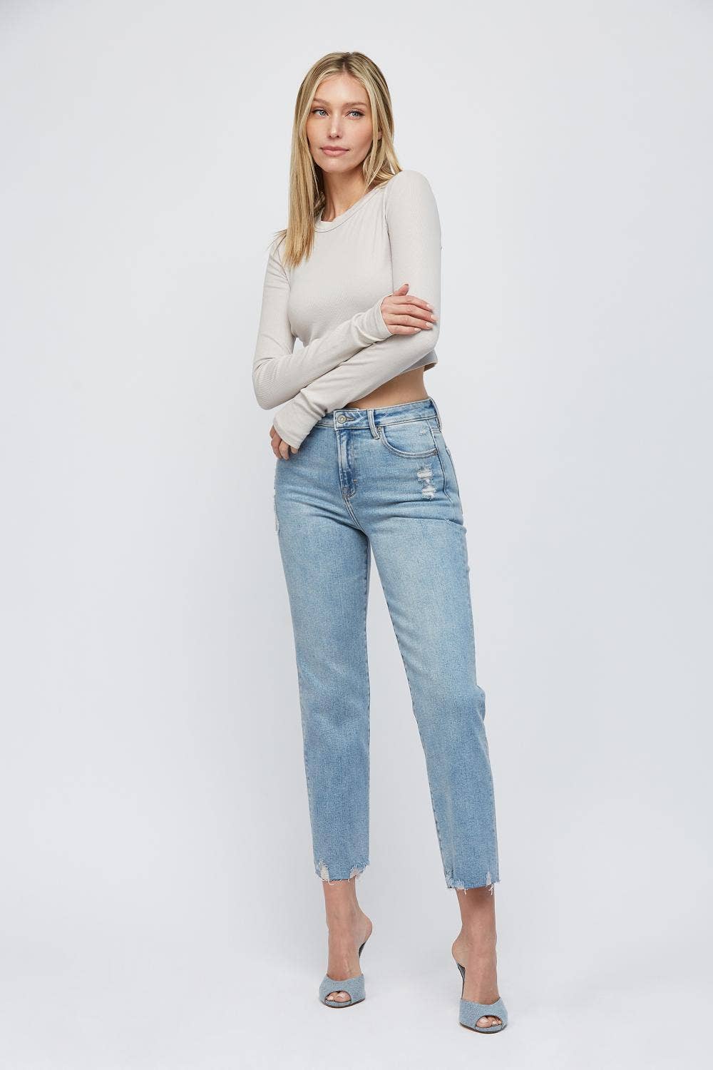 Tracey Medium Light Grinded Cropped Straight