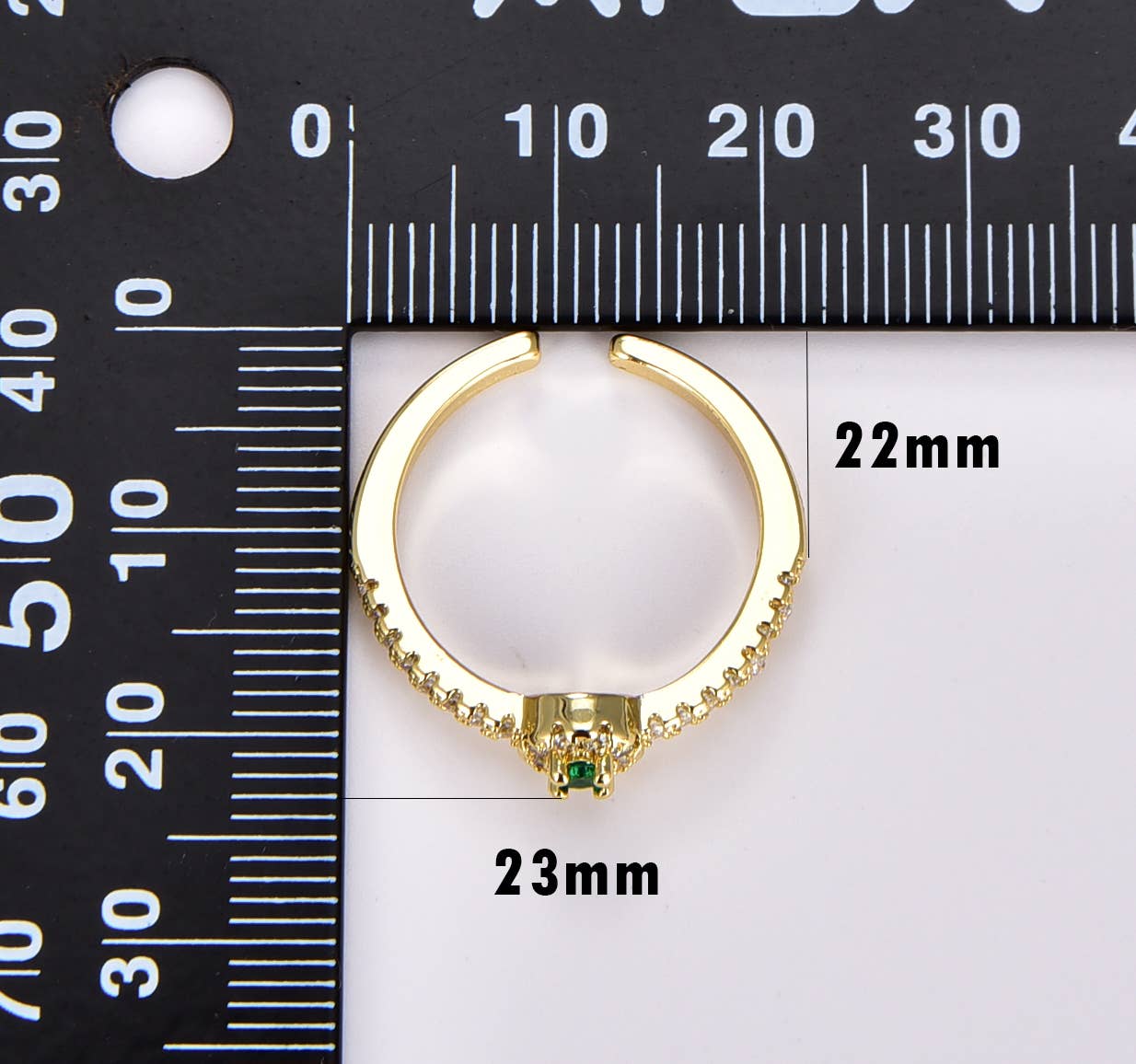 Round Small Solitaire Ring Adjustable