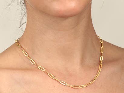 PaperClip Link Chain Necklace Gold Filled Link Chain