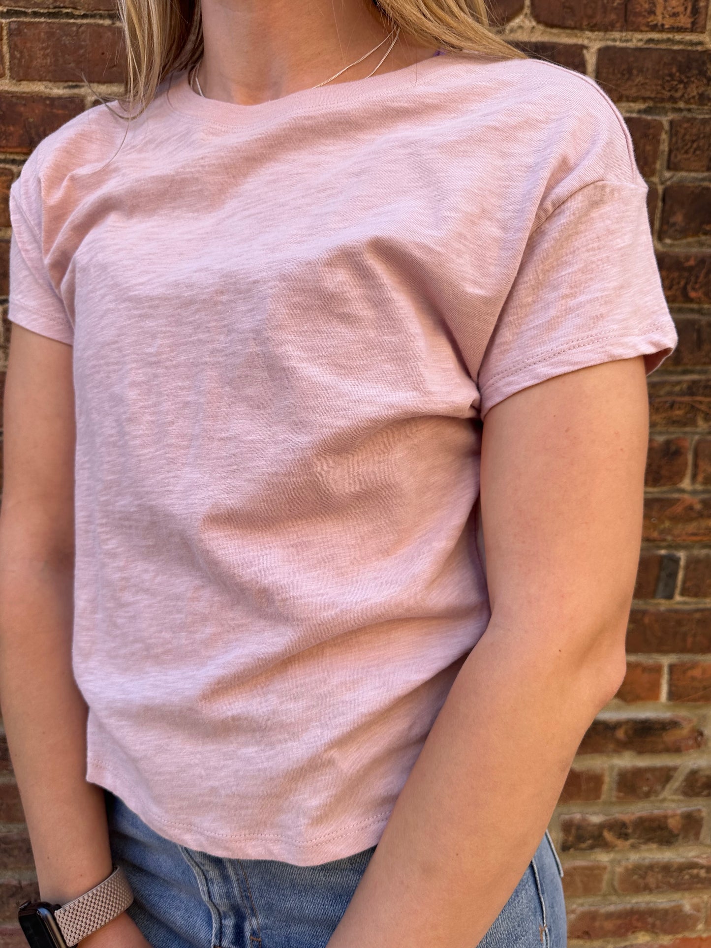 Torrie Modern Slub Tee in Lilac Gray